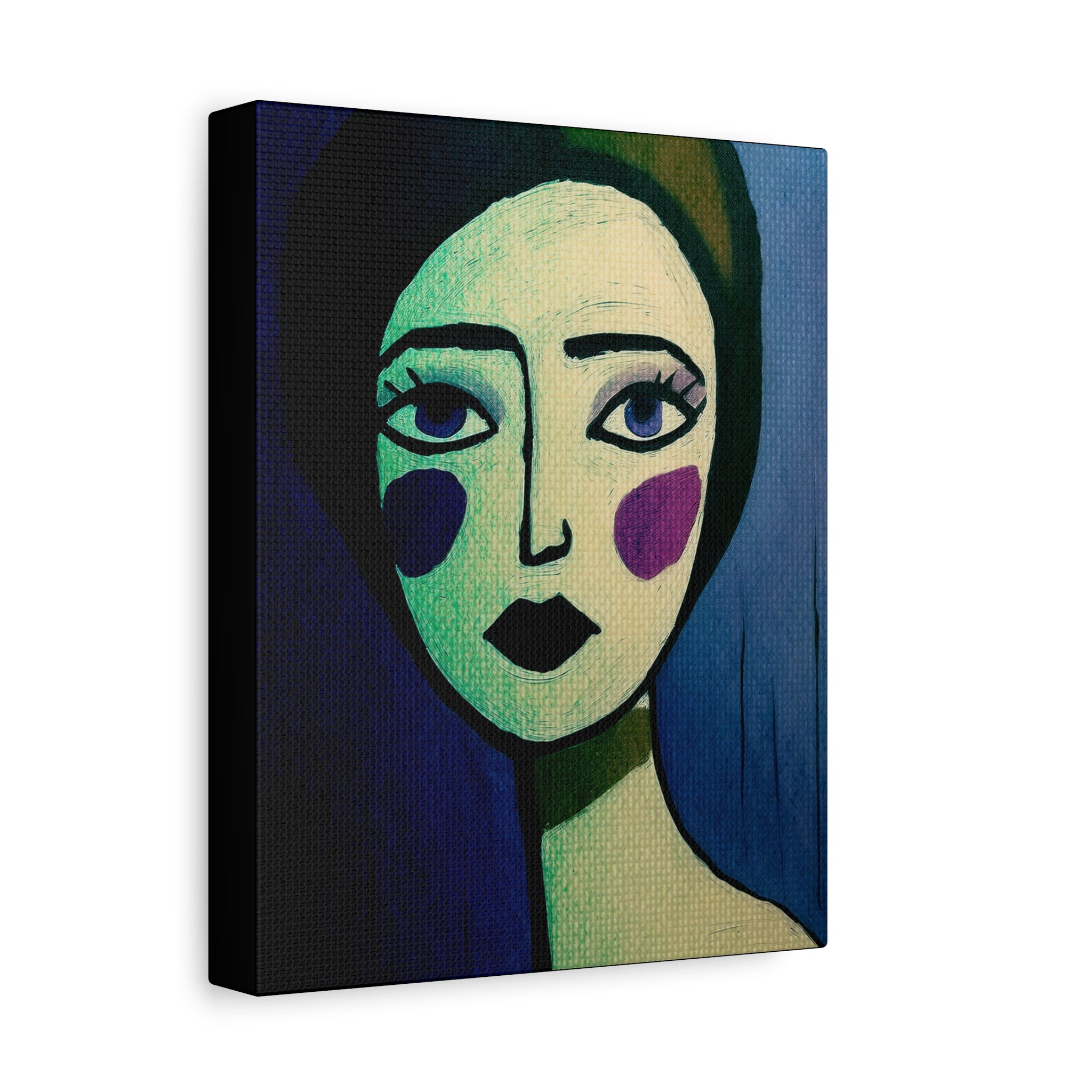 Abstract Midwest Mod Woman Portrait Melancholy-  Matte Canvas, Stretched, 1.25"