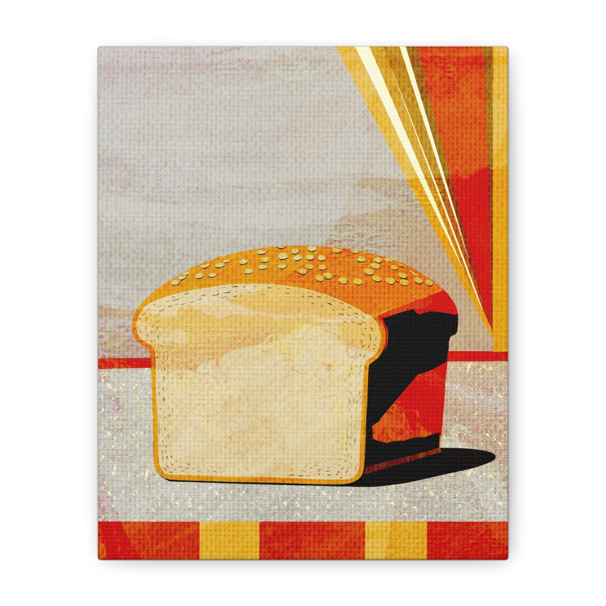 Comfort Food Pop Art Print- Loaf of Bread-Matte Canvas, Stretched, 1.25"