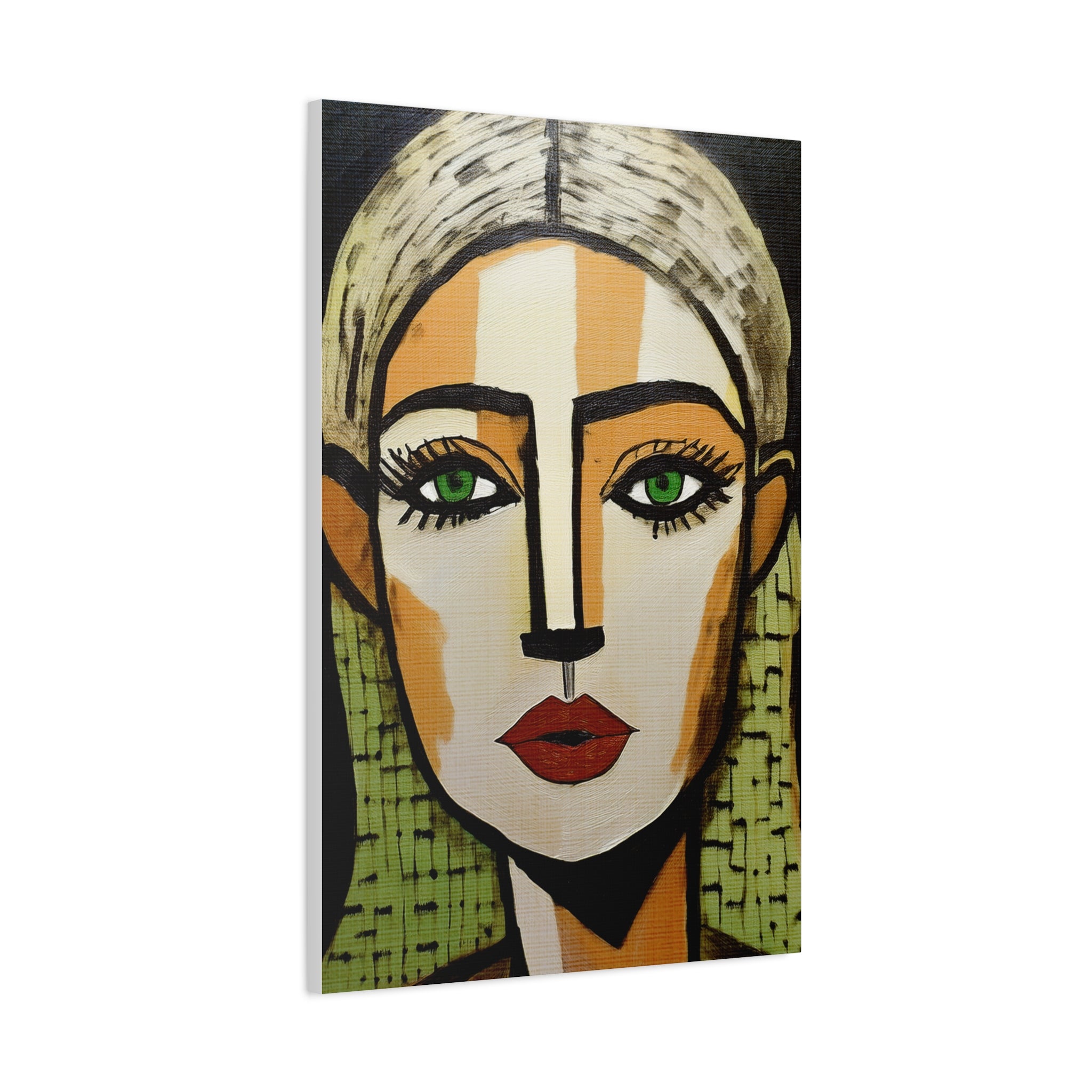 Abstract Textured Woman Portrait Art Print - Matte Canvas, Stretched, 1.25"