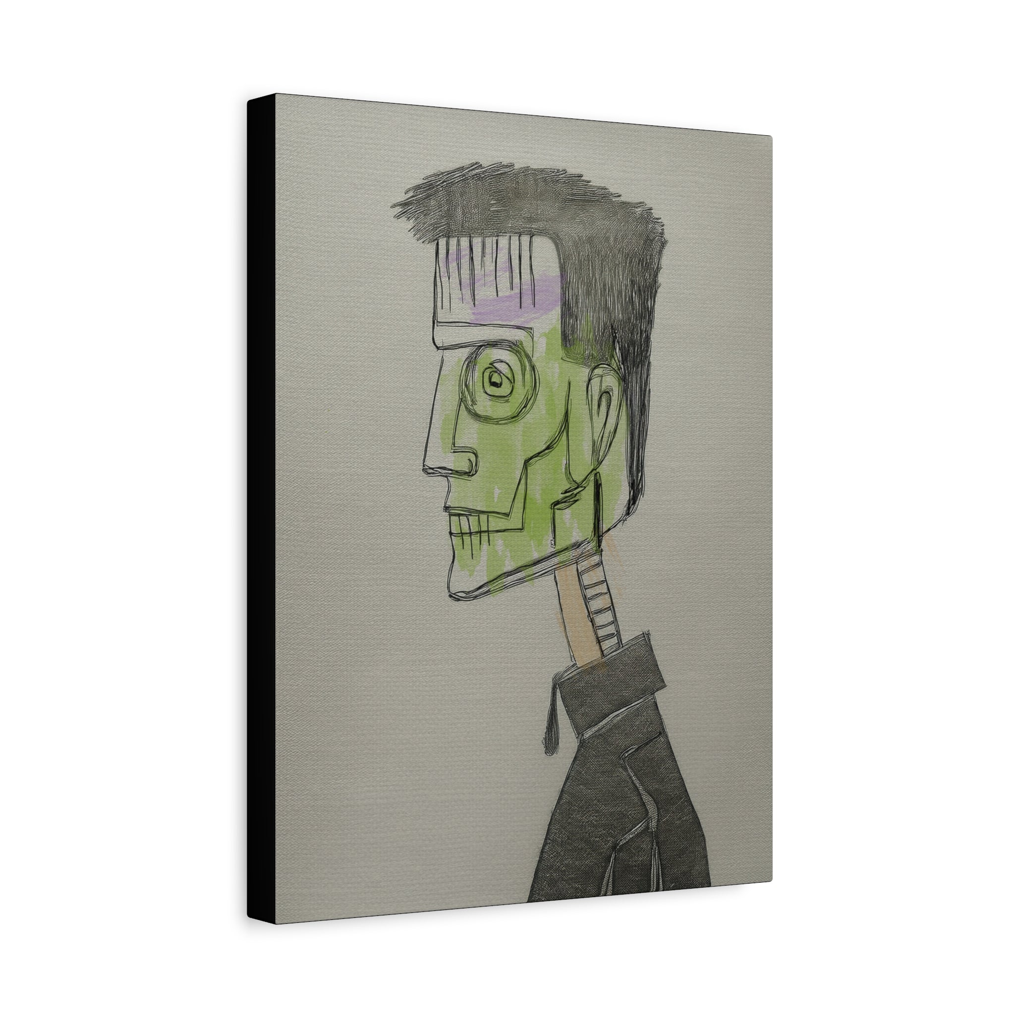 Frankenstein Frank #1 Halloween Art Print  - Matte Canvas, Stretched, 1.25"