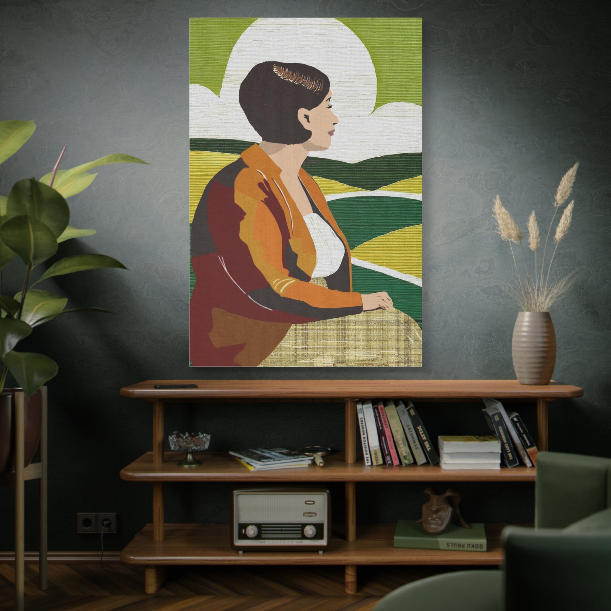 Content Where You Are - Abstract Portrait of Woman - Matte Canvas, Stretched, 1.25"