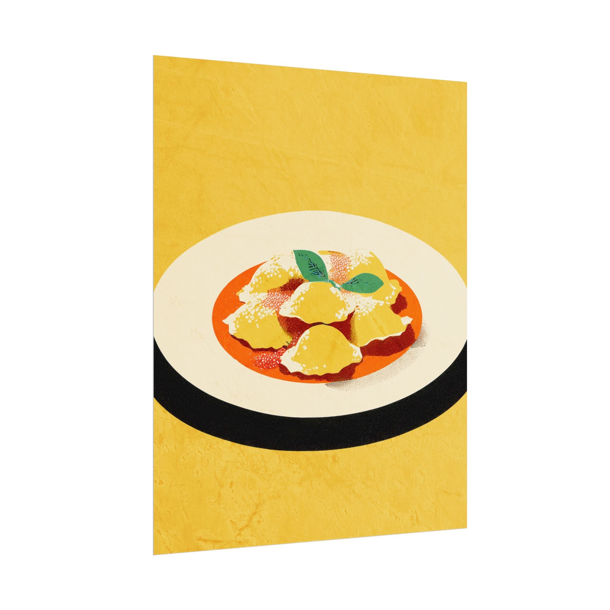 Comfort Food Pop Art Print-Ravioli Pasta Rolled Poster |