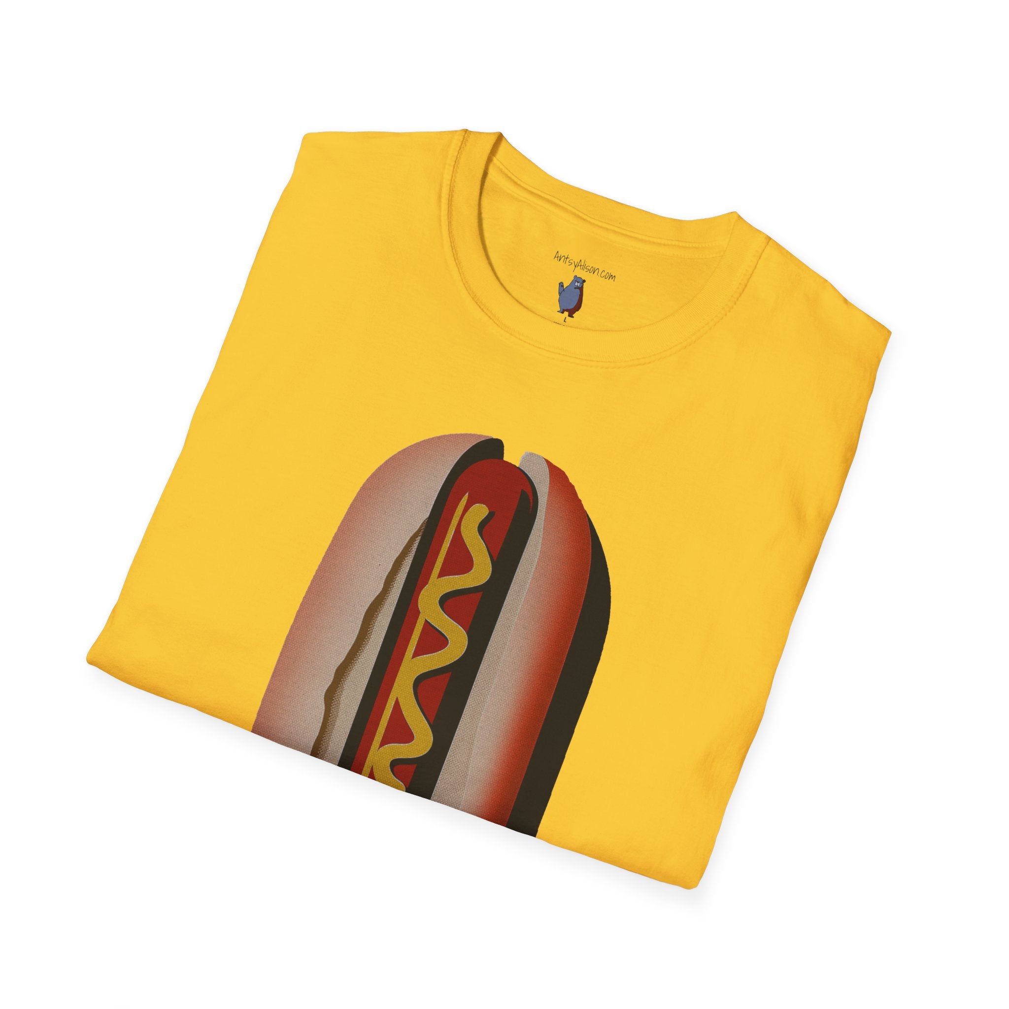 Hot Dog Graphic Art Tee - 100% Cotton T-Shirt