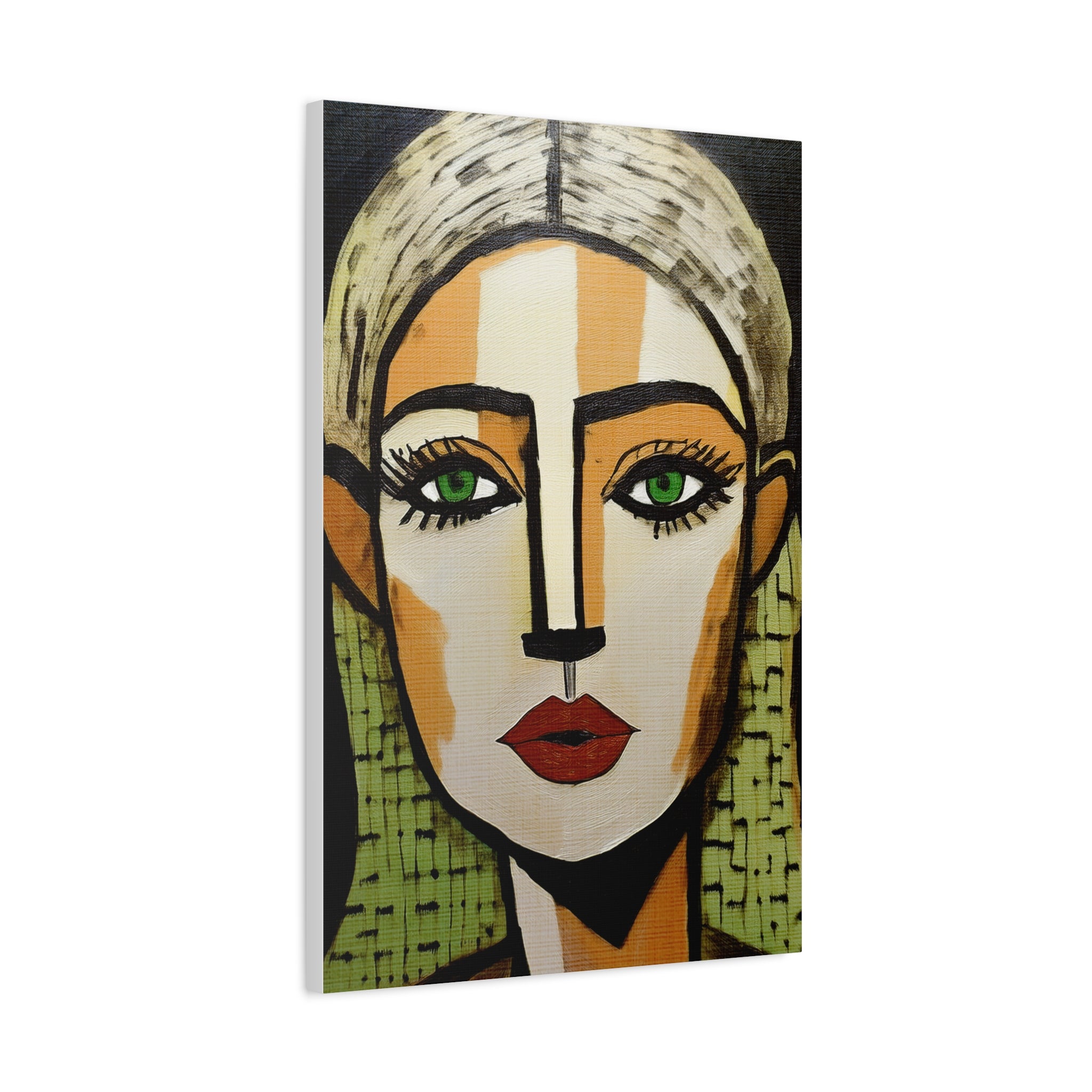 Abstract Textured Woman Portrait Art Print - Matte Canvas, Stretched, 1.25"