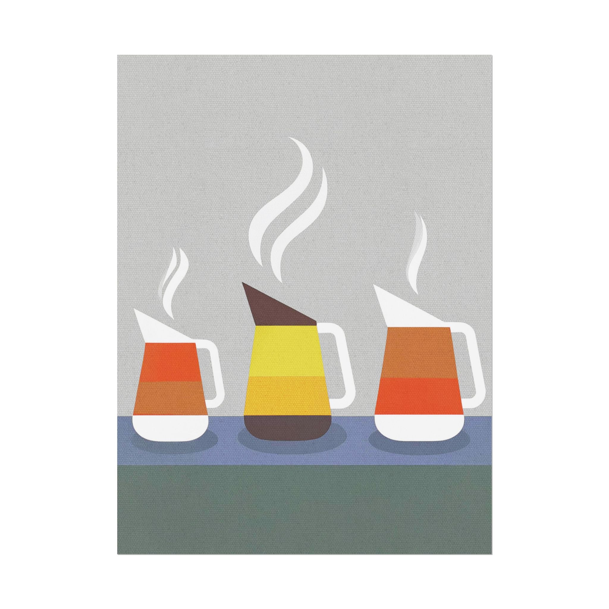 Danish Modern Inspired Coffee Pot Art Print Rolled Poster | Wall Art, Midwest Mod, Danish Modern, Coffee, Coffee Pot