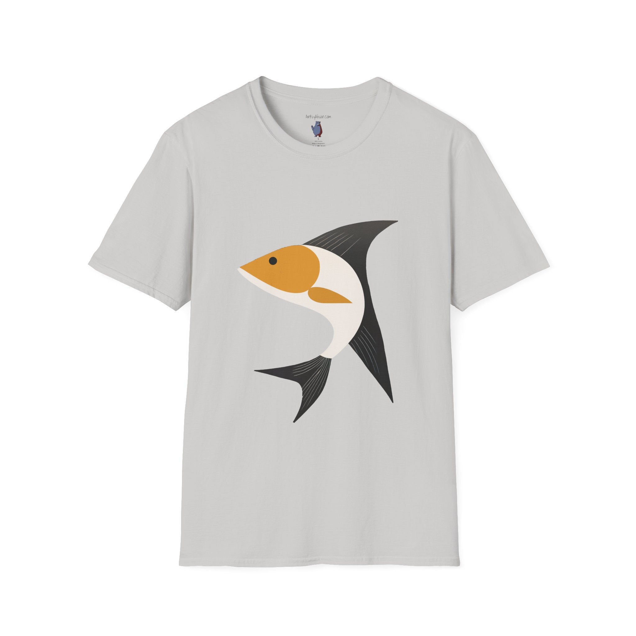 Bold Leaping Fish Graphic Art Tee - 100% Cotton T-Shirt