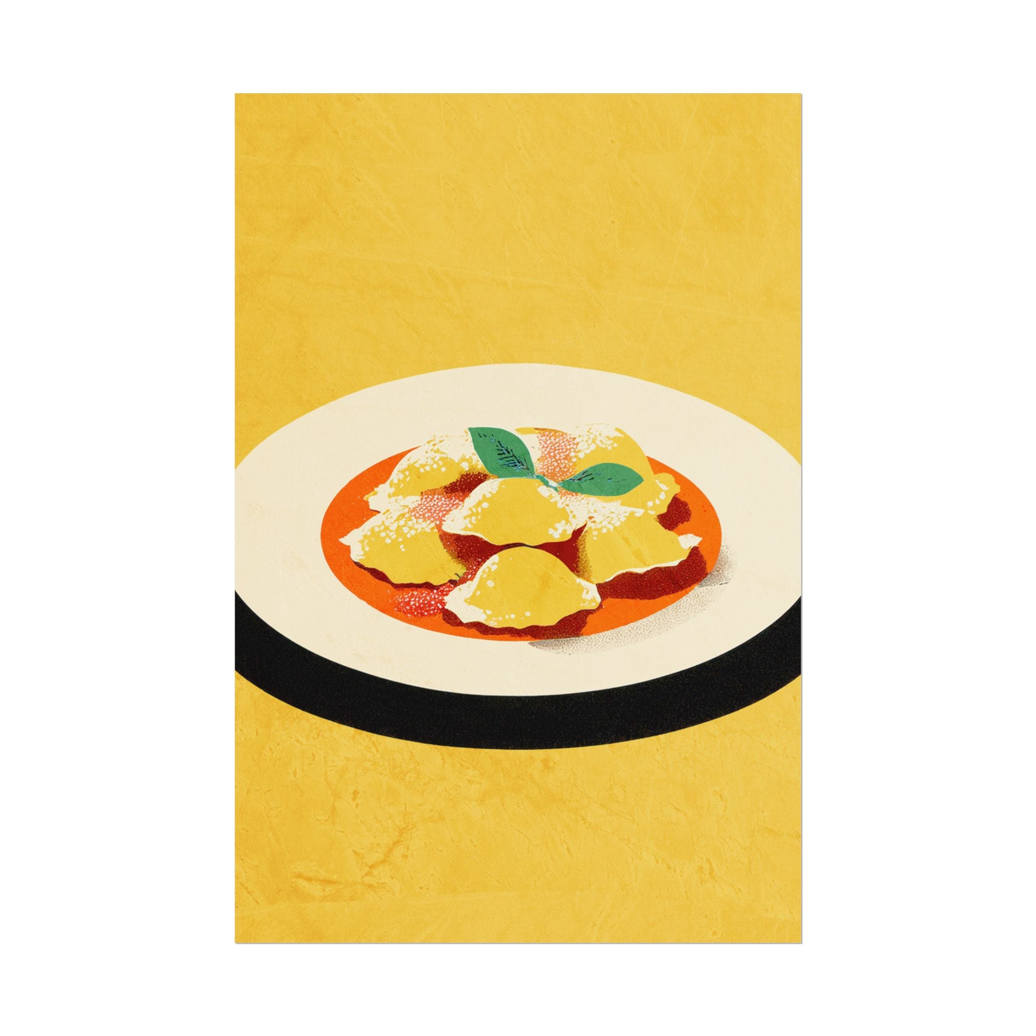 Comfort Food Pop Art Print-Ravioli Pasta Rolled Poster |