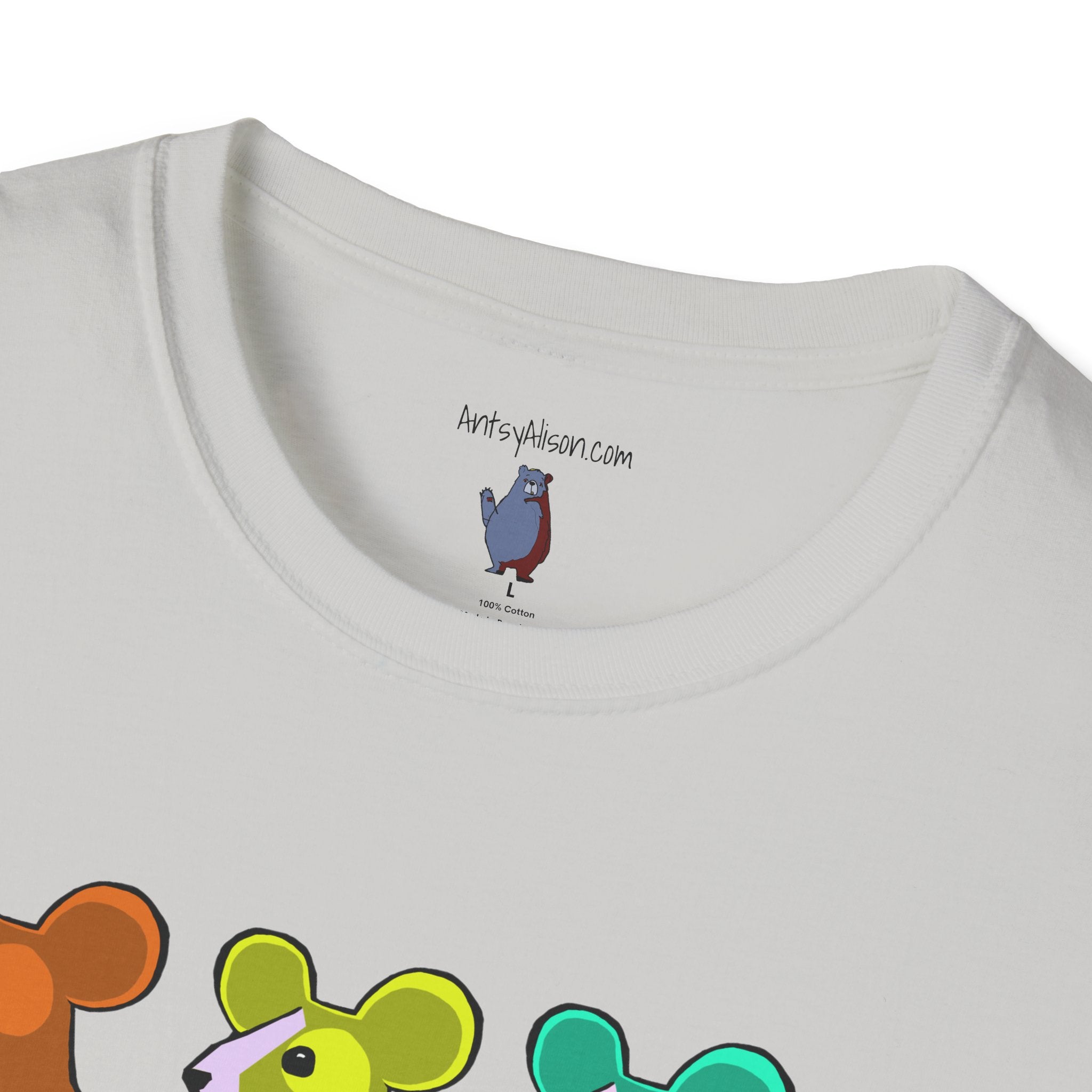 Hickory Dickory Dock Graphic Art Mouse Tee - 100% Cotton T-Shirt