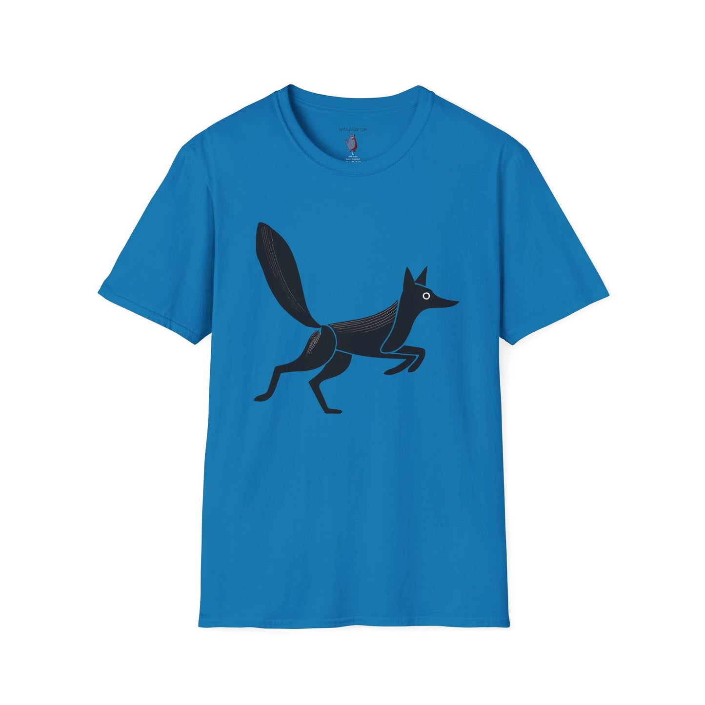 Running Silhouette Fox Graphic Art Tee - 100% Cotton T-Shirt