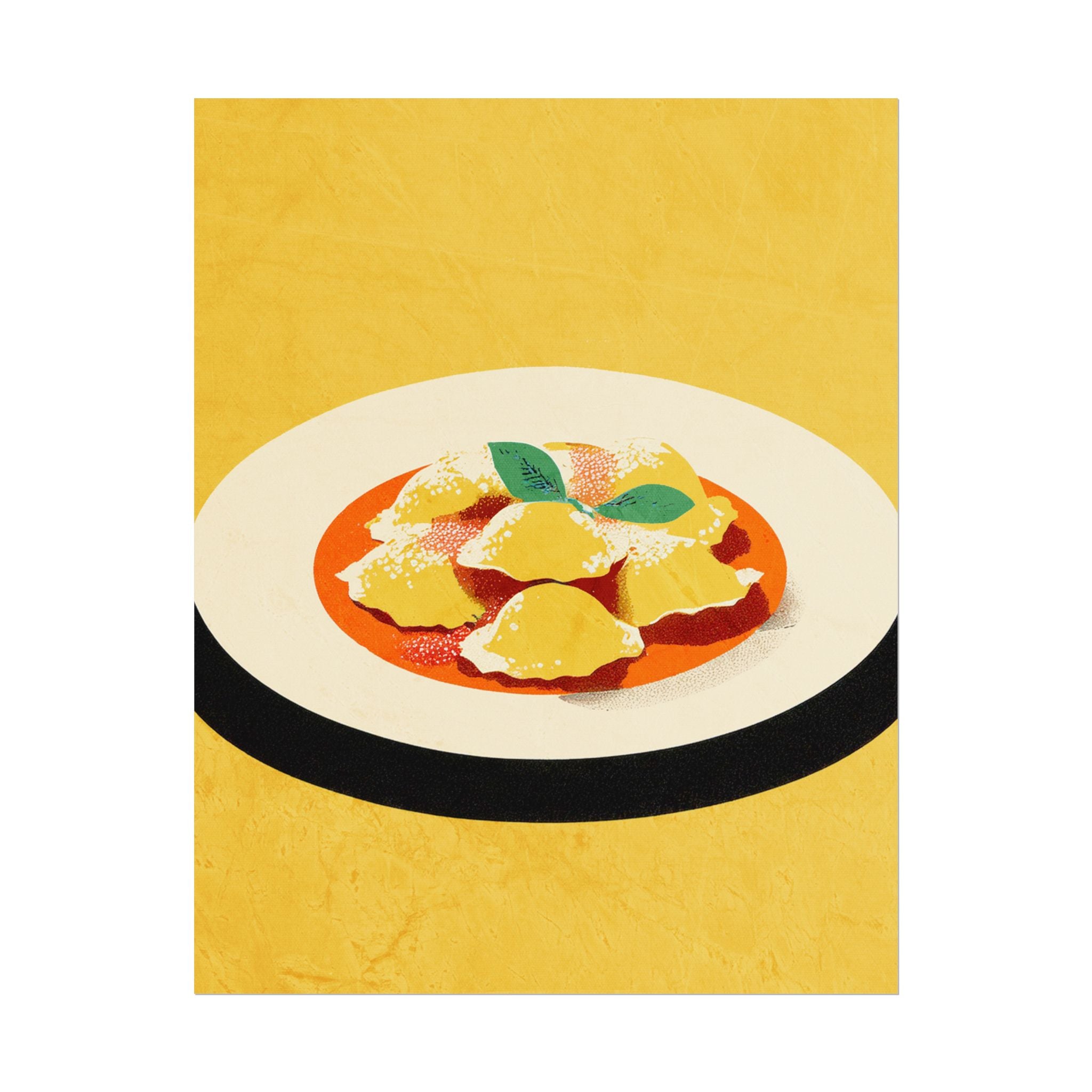 Comfort Food Pop Art Print-Ravioli Pasta Rolled Poster |