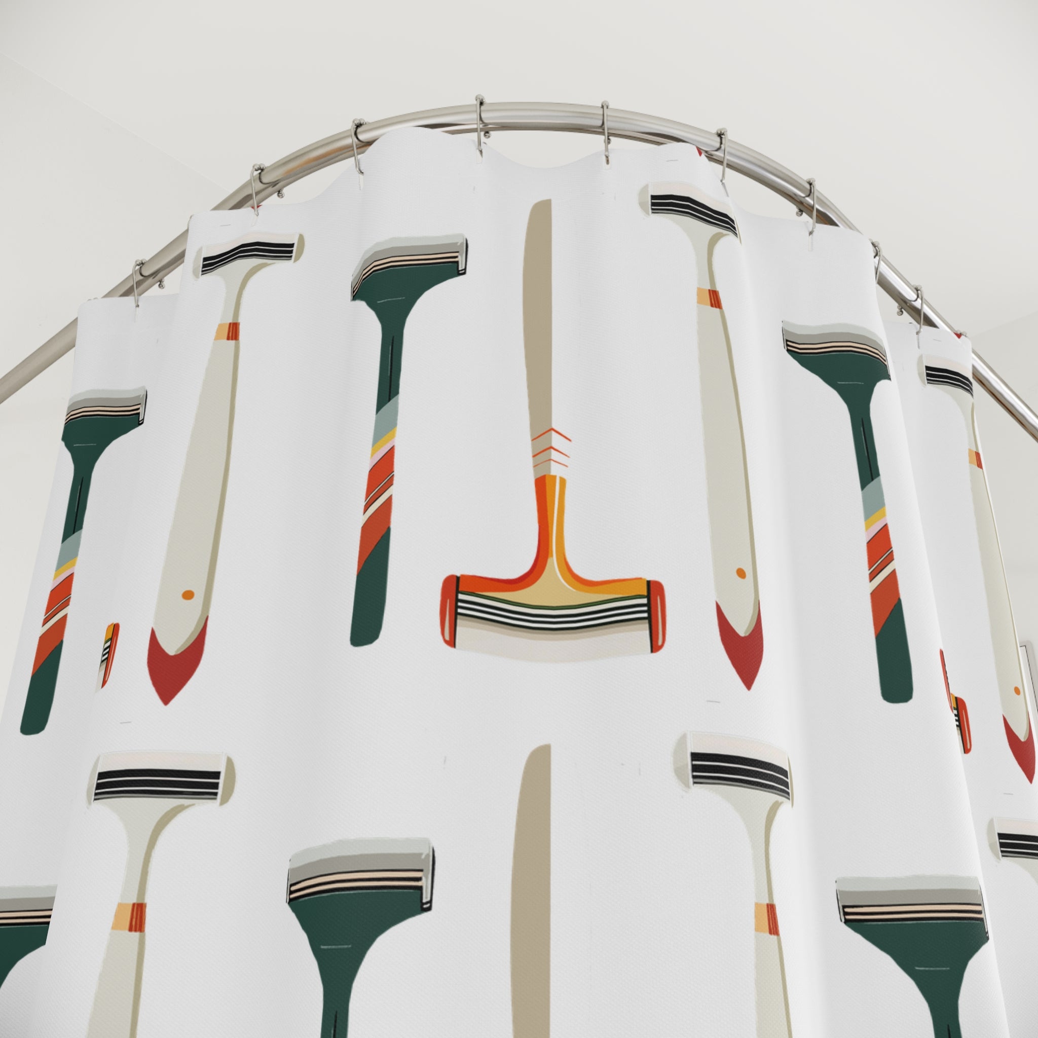 Modern Pop Art Style Shaving Razor Shower Curtain