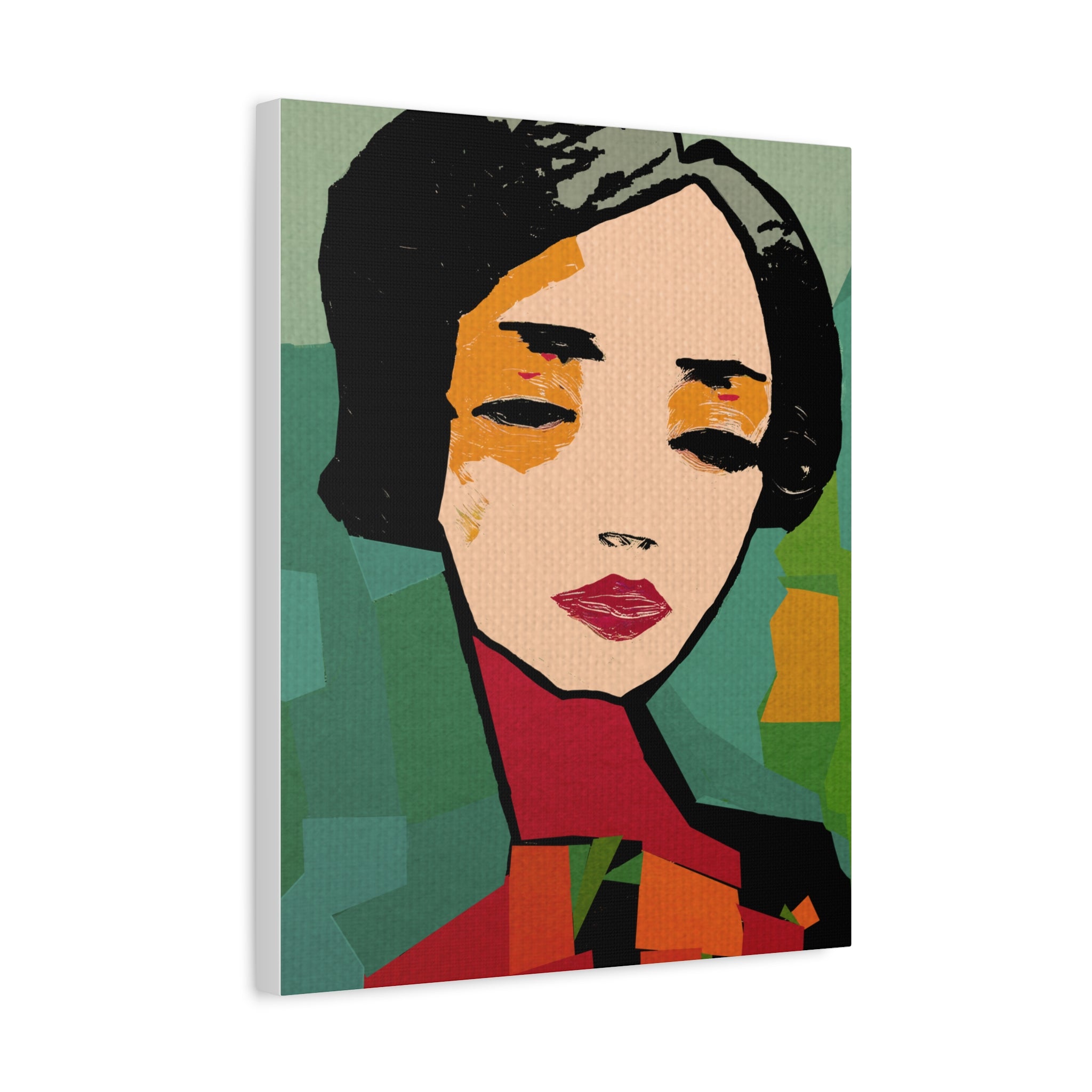 Abstract Woman Portrait So Tired Art Print - Matte Canvas, Stretched, 1.25"