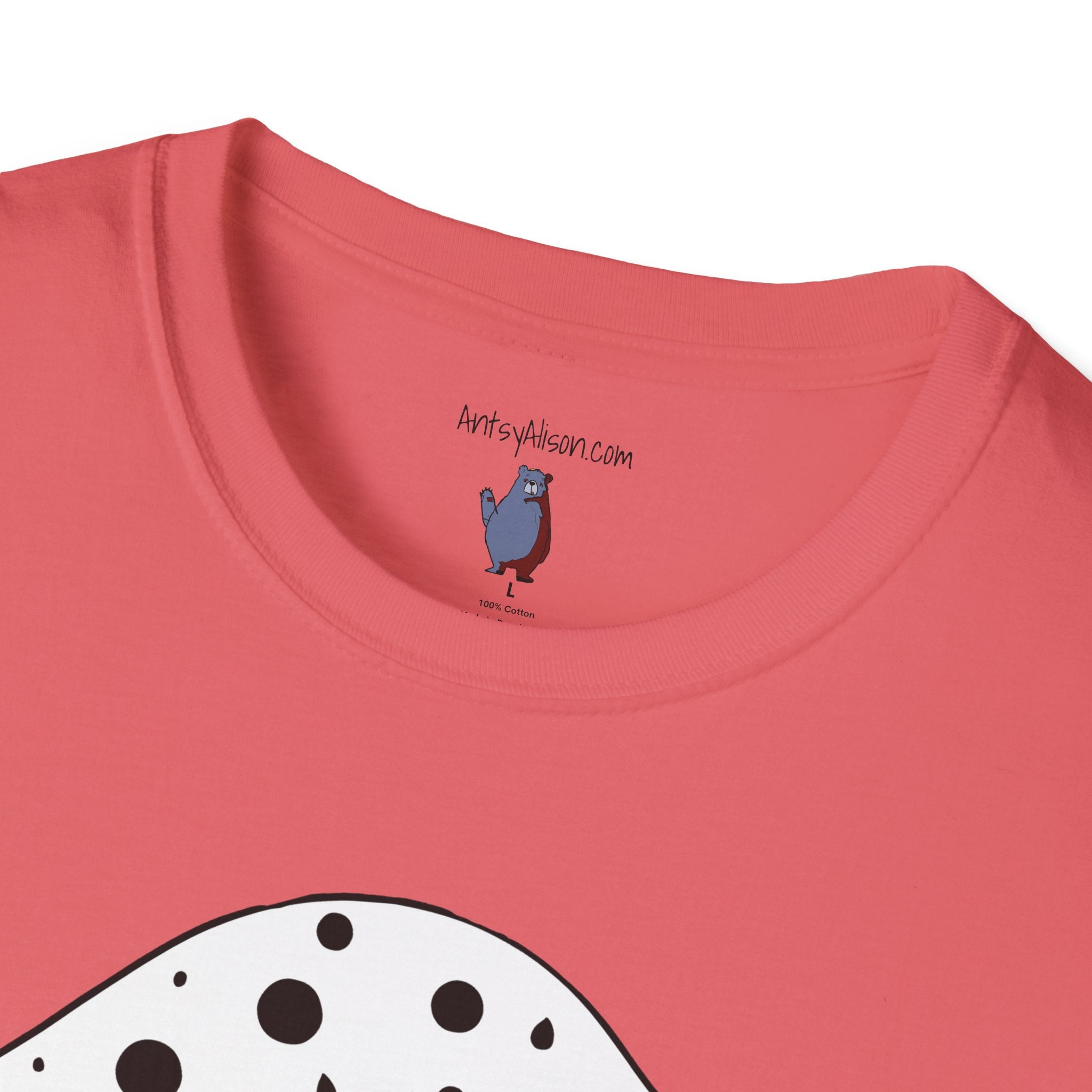 Black and White Mushroom Graphic Art Tee - 100% Cotton T-Shirt