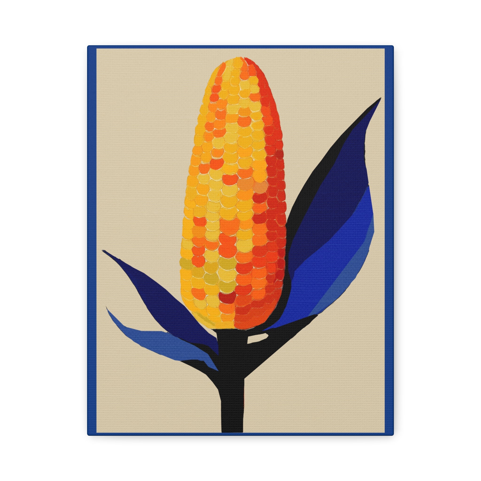Midwest Mod Corn Portrait No. 1 Art Print - Matte Canvas, Stretched, 1.25"