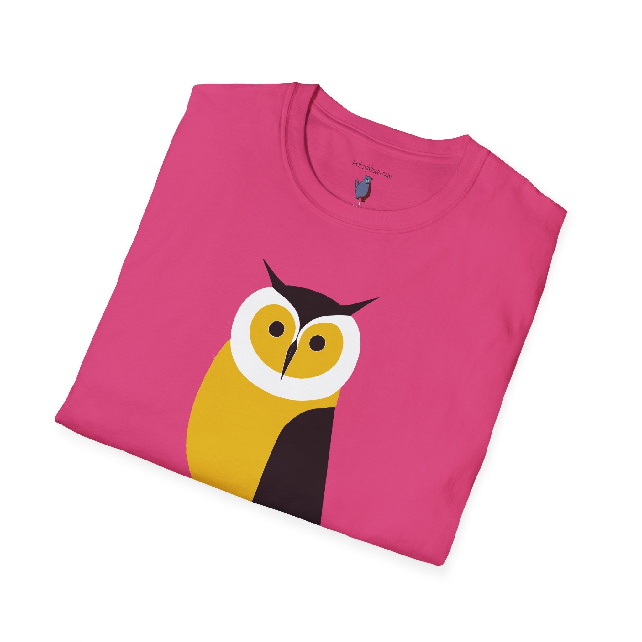 Long Legged Owl Graphic Art - 100% Cotton T-Shirt