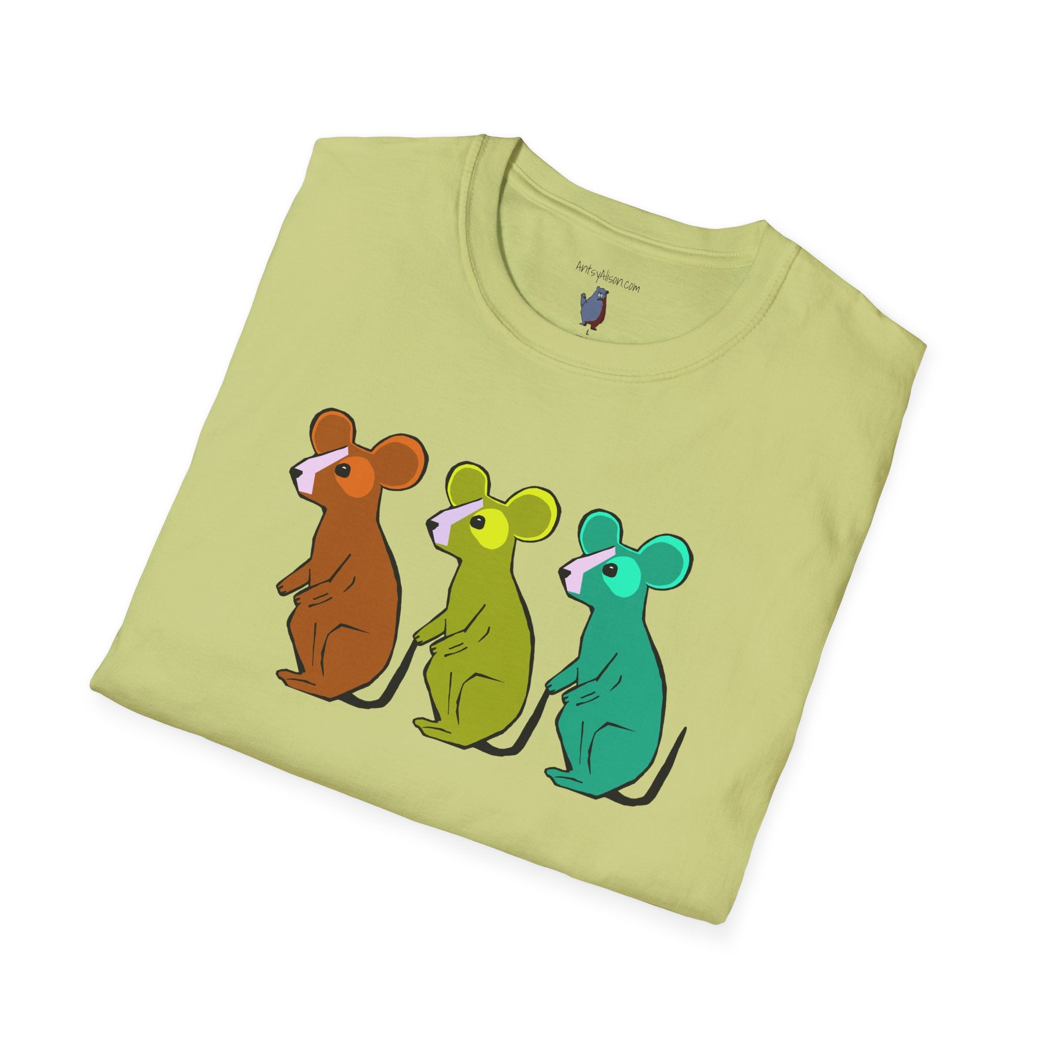 Hickory Dickory Dock Graphic Art Mouse Tee - 100% Cotton T-Shirt