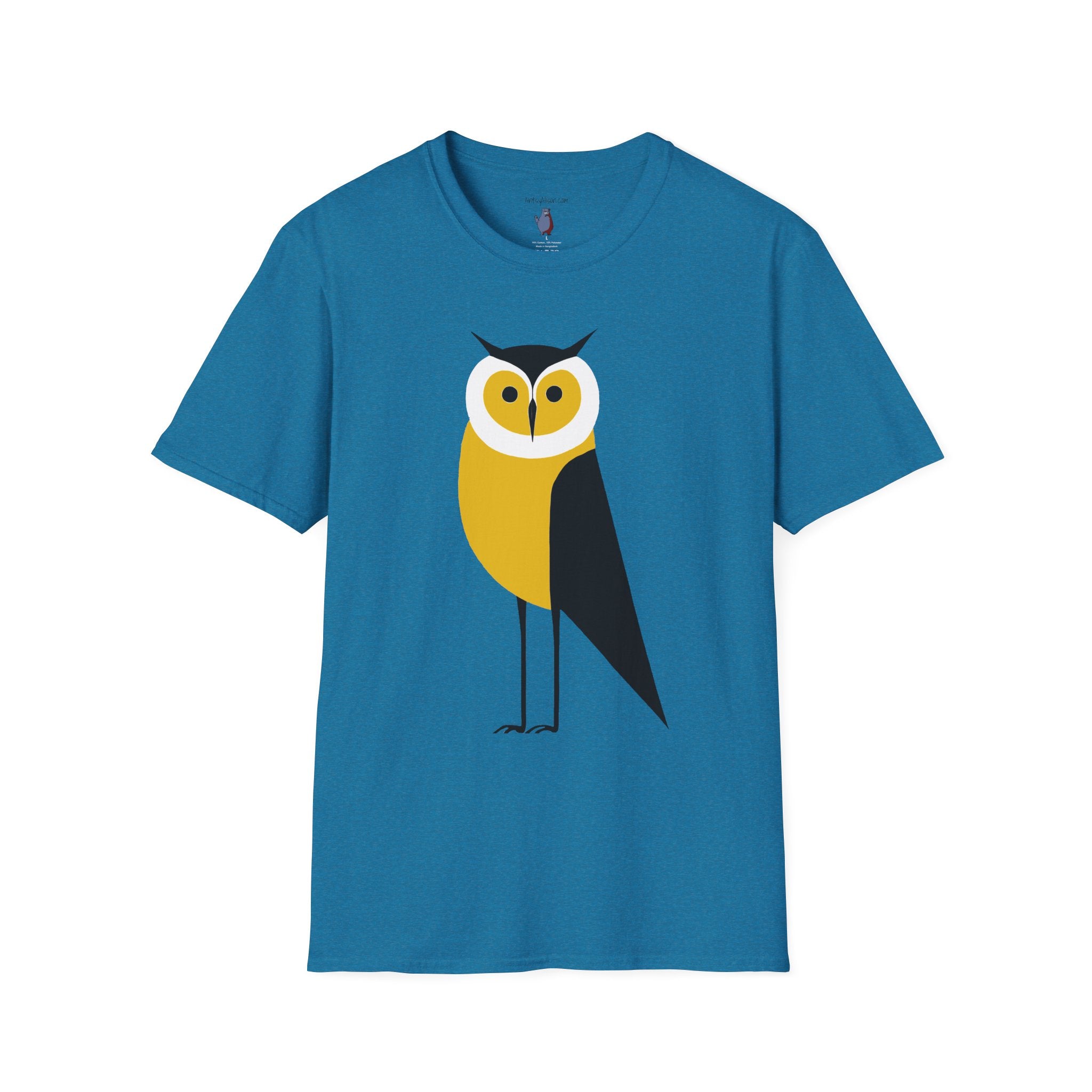 Long Legged Owl Graphic Art - 100% Cotton T-Shirt