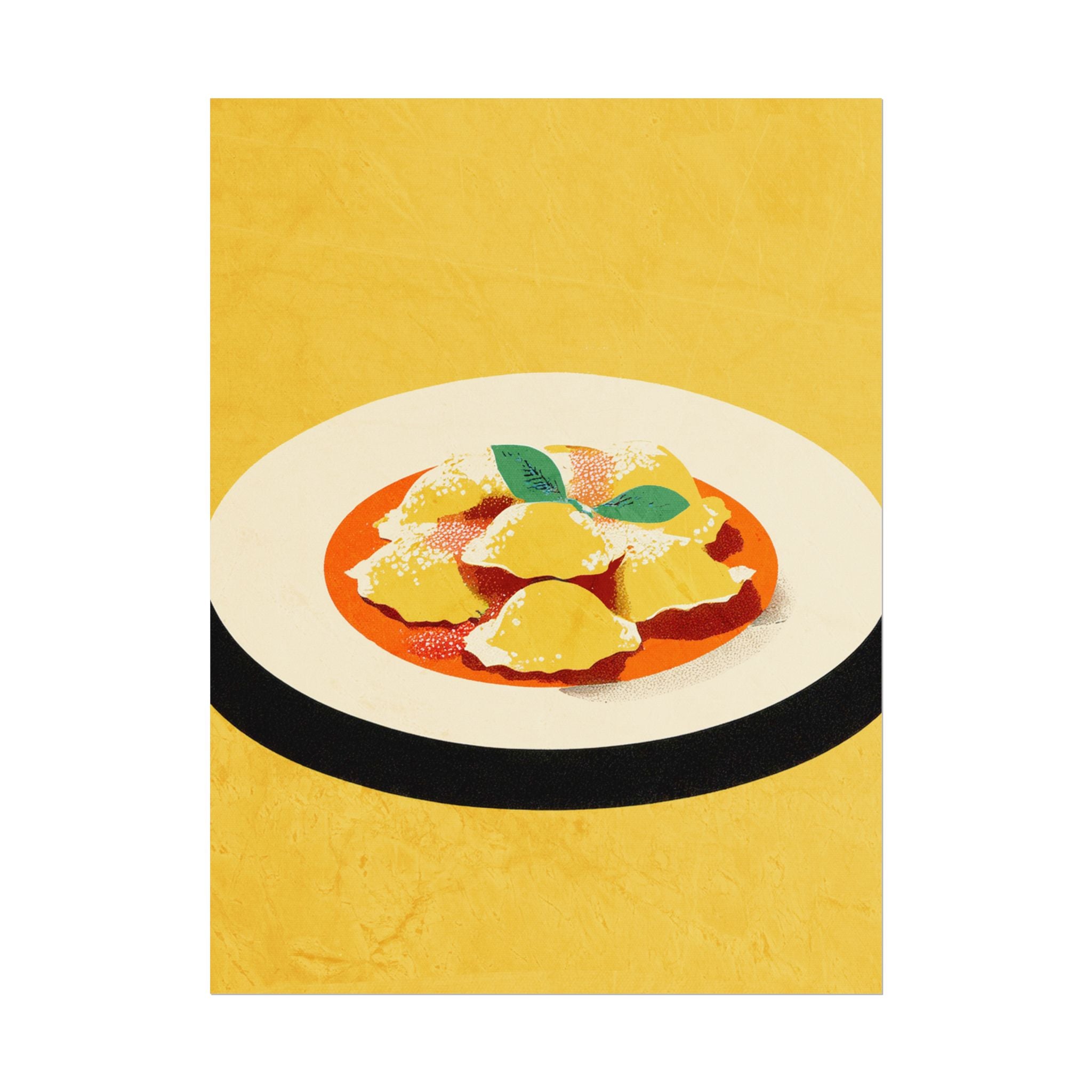 Comfort Food Pop Art Print-Ravioli Pasta Rolled Poster |