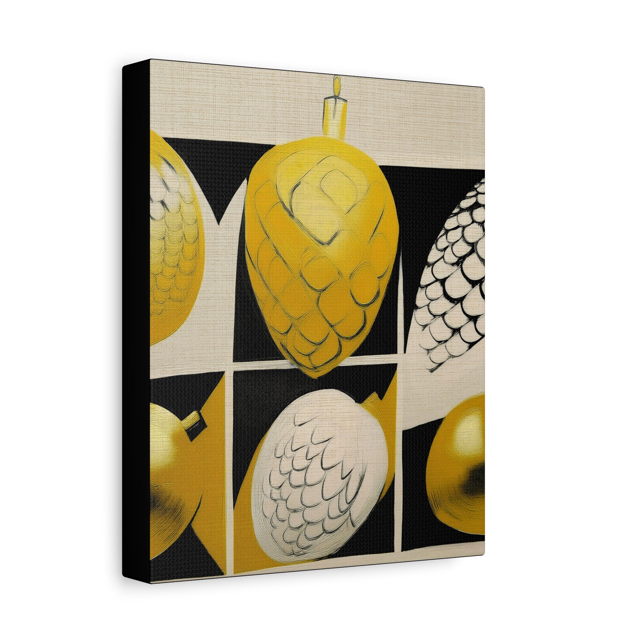 Midwest Mod Holiday Glass Ornaments - Pinecones - Matte Canvas, Stretched, 1.25", holiday decor, pinecones, ornaments, Christmas