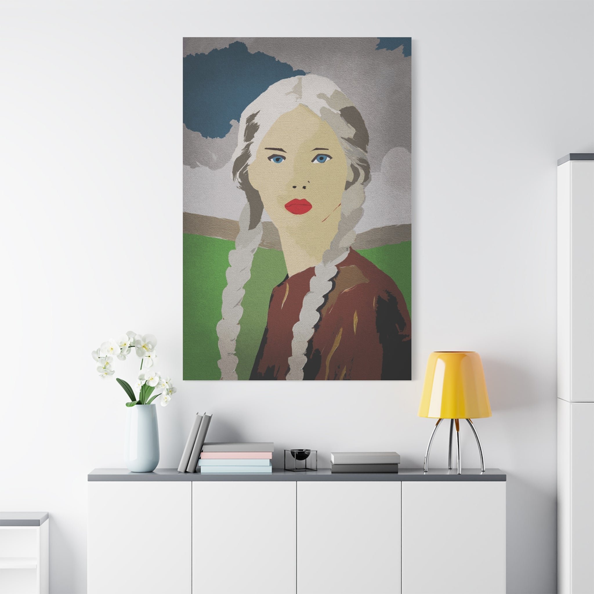 Girl Before The Storm - Abstract Portrait of Woman - Matte Canvas, Stretched, 1.25"