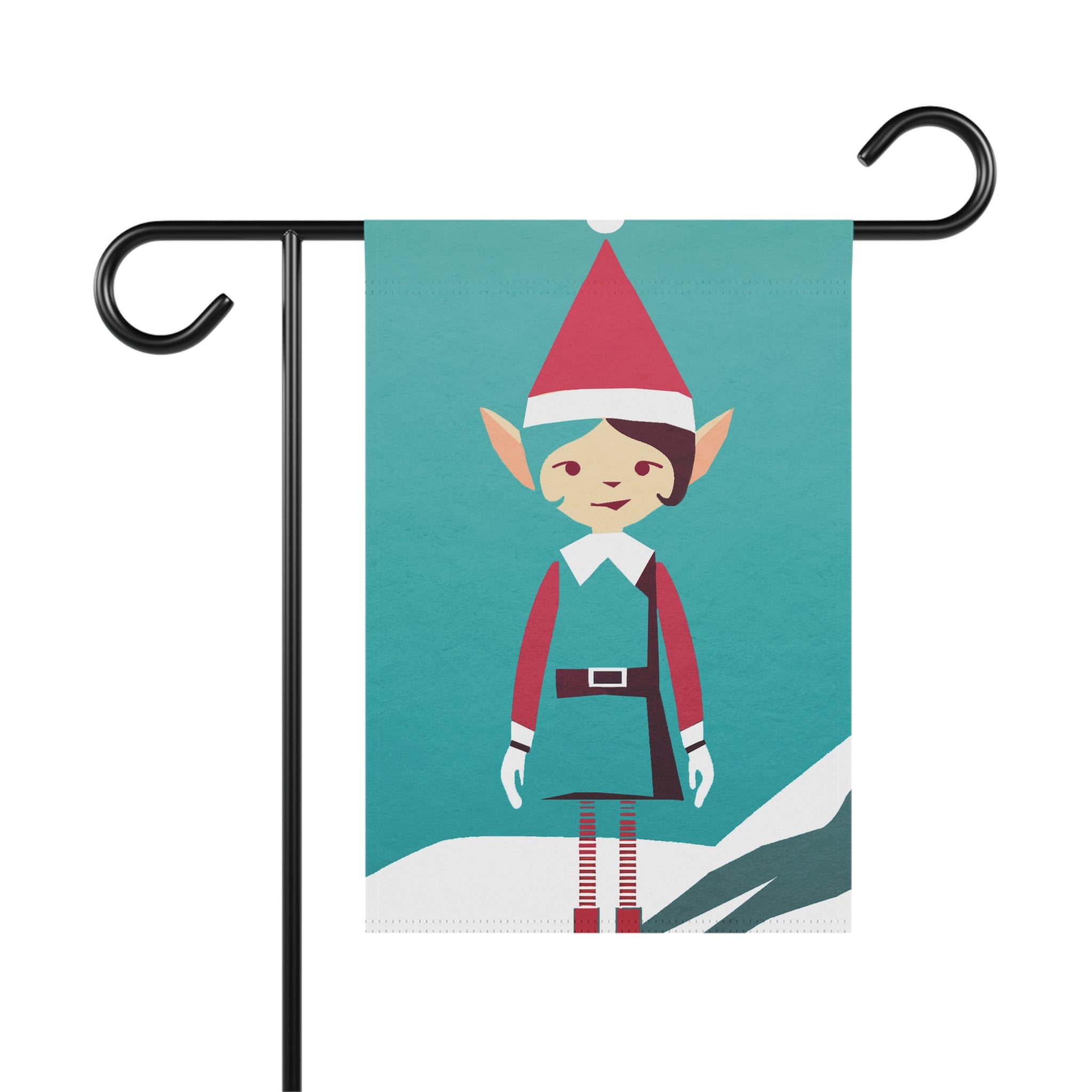 Seasonal Christmas Midwest Mod Solo Girl Elf Outdoor House Flag Garden Banner