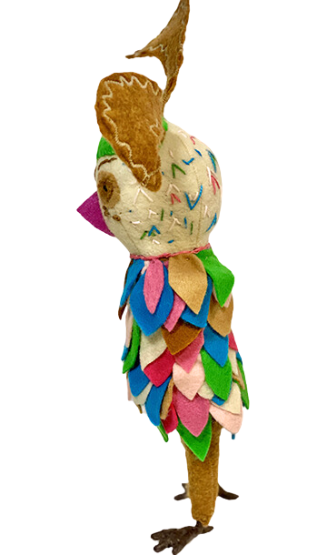 OOAK Springtime Plush Owl Soft Art Sculpture