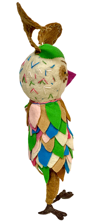 OOAK Springtime Plush Owl Soft Art Sculpture