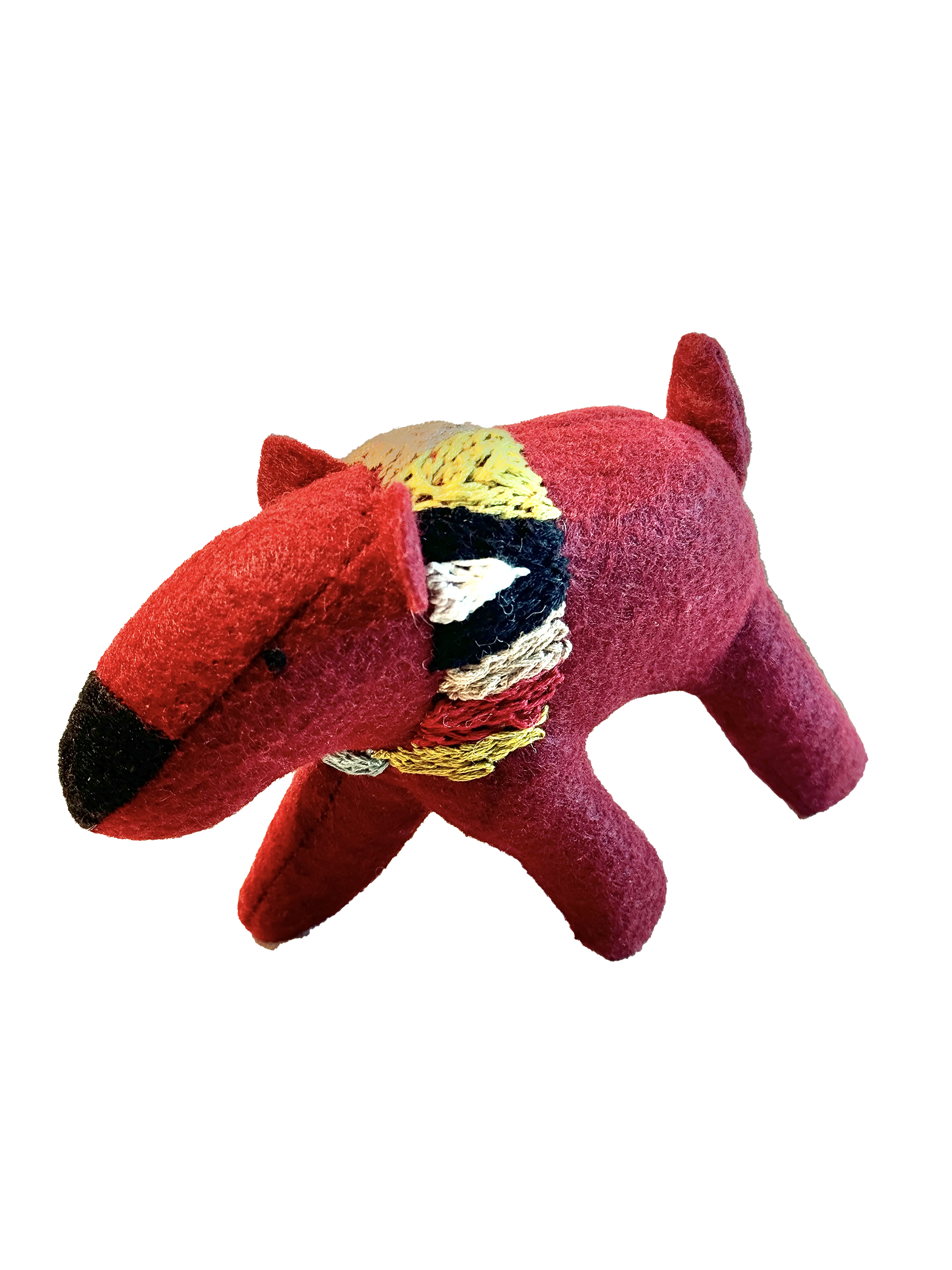 Folk Art Guardian – Hanging Soft Sculpture Ornament Bearfolk Crimson Crabtree- Woodland Collection