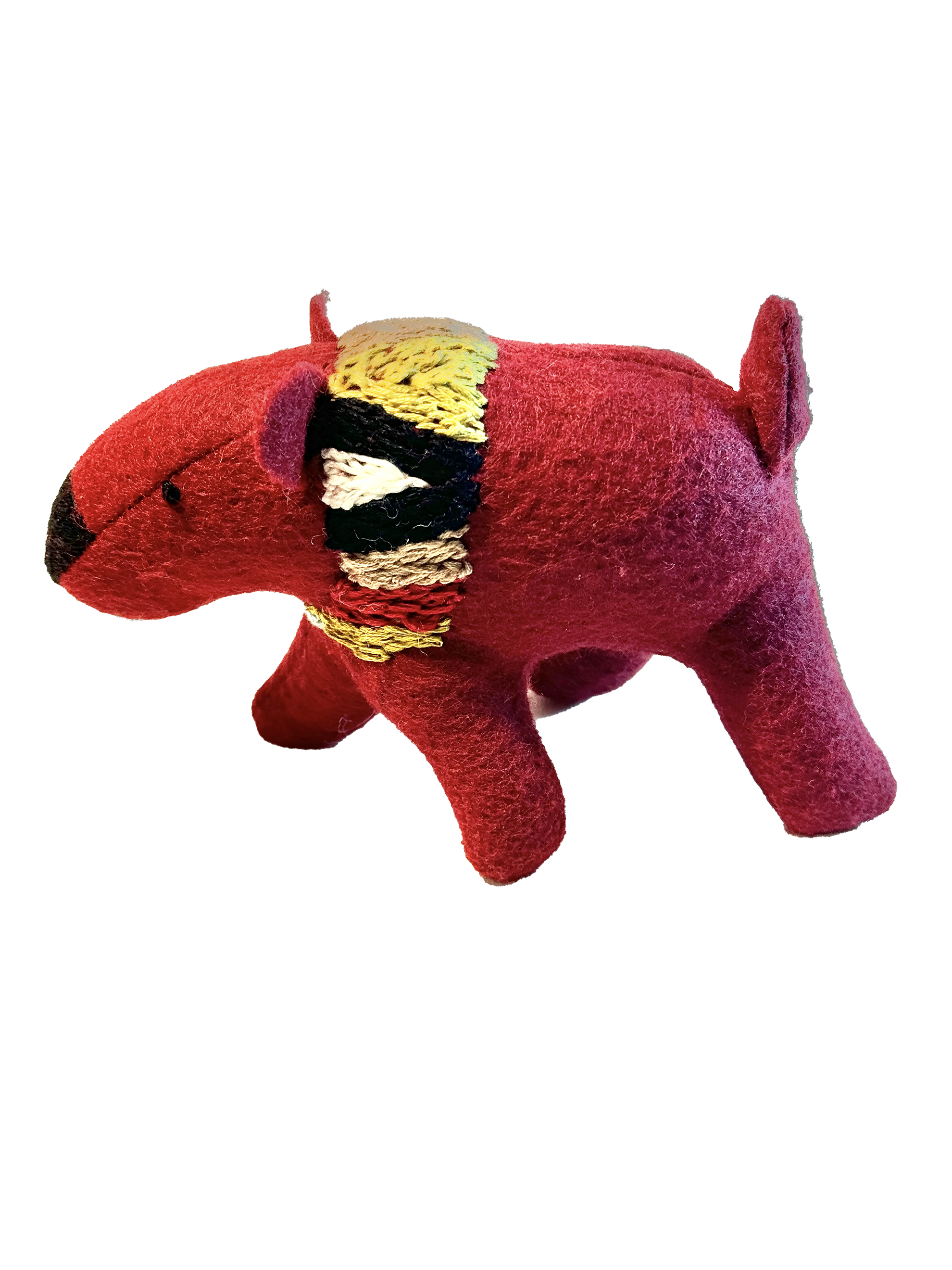 Folk Art Guardian – Hanging Soft Sculpture Ornament Bearfolk Crimson Crabtree- Woodland Collection