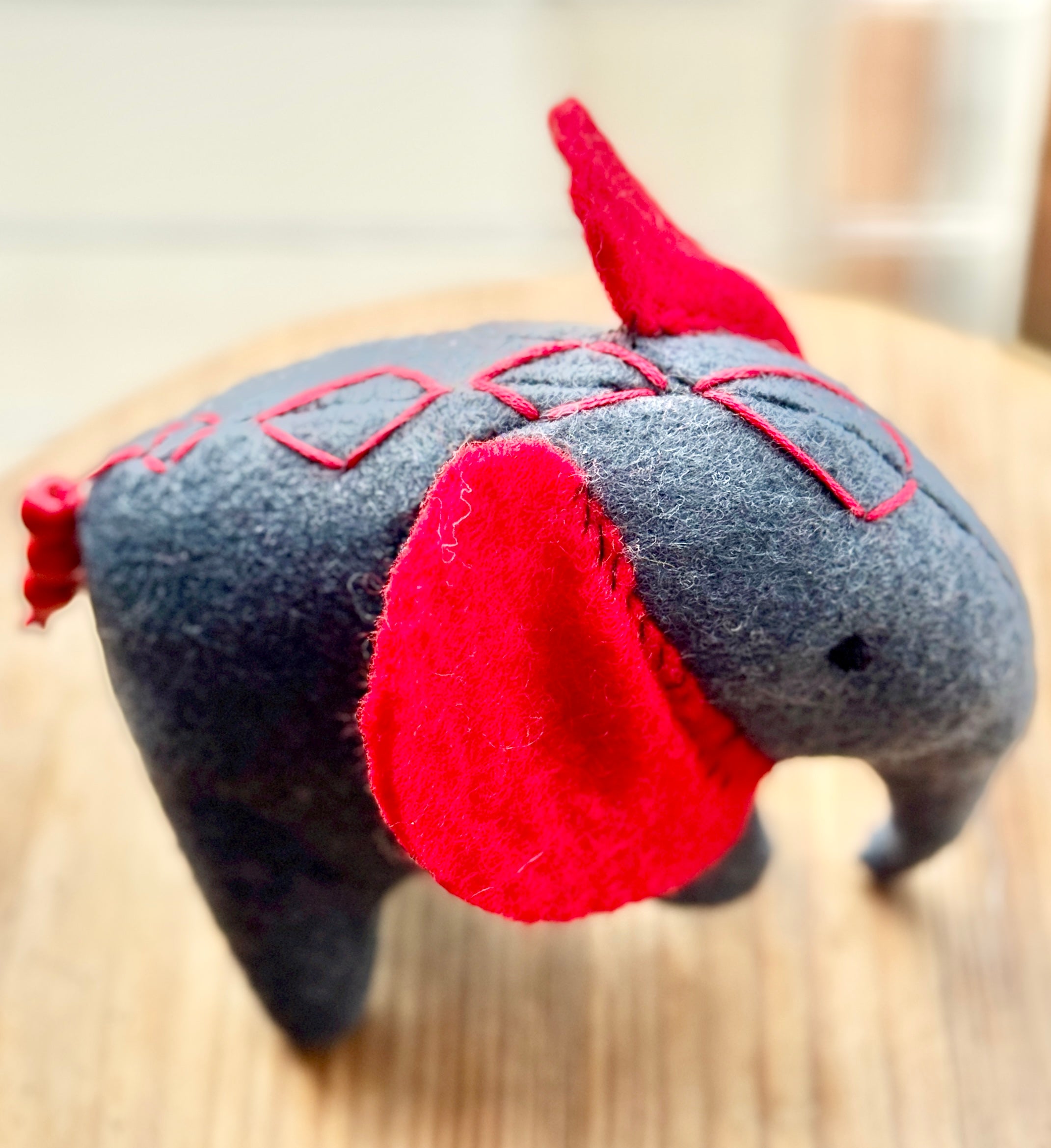 Folk Art Soft Sculpture Free Standing Elephant  - William Weeping Wattle- One of a Kind