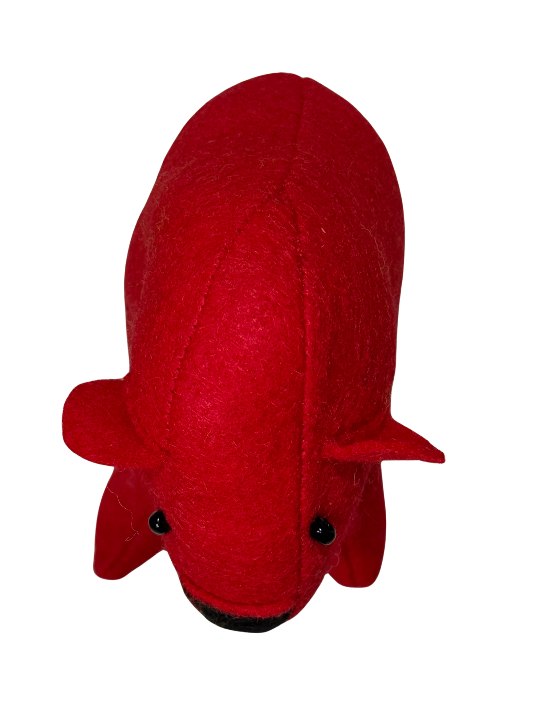 Red Elf Sitting Bear Folk Art Guardian – Soft Sculpture Bearfolk - Woodland Collection