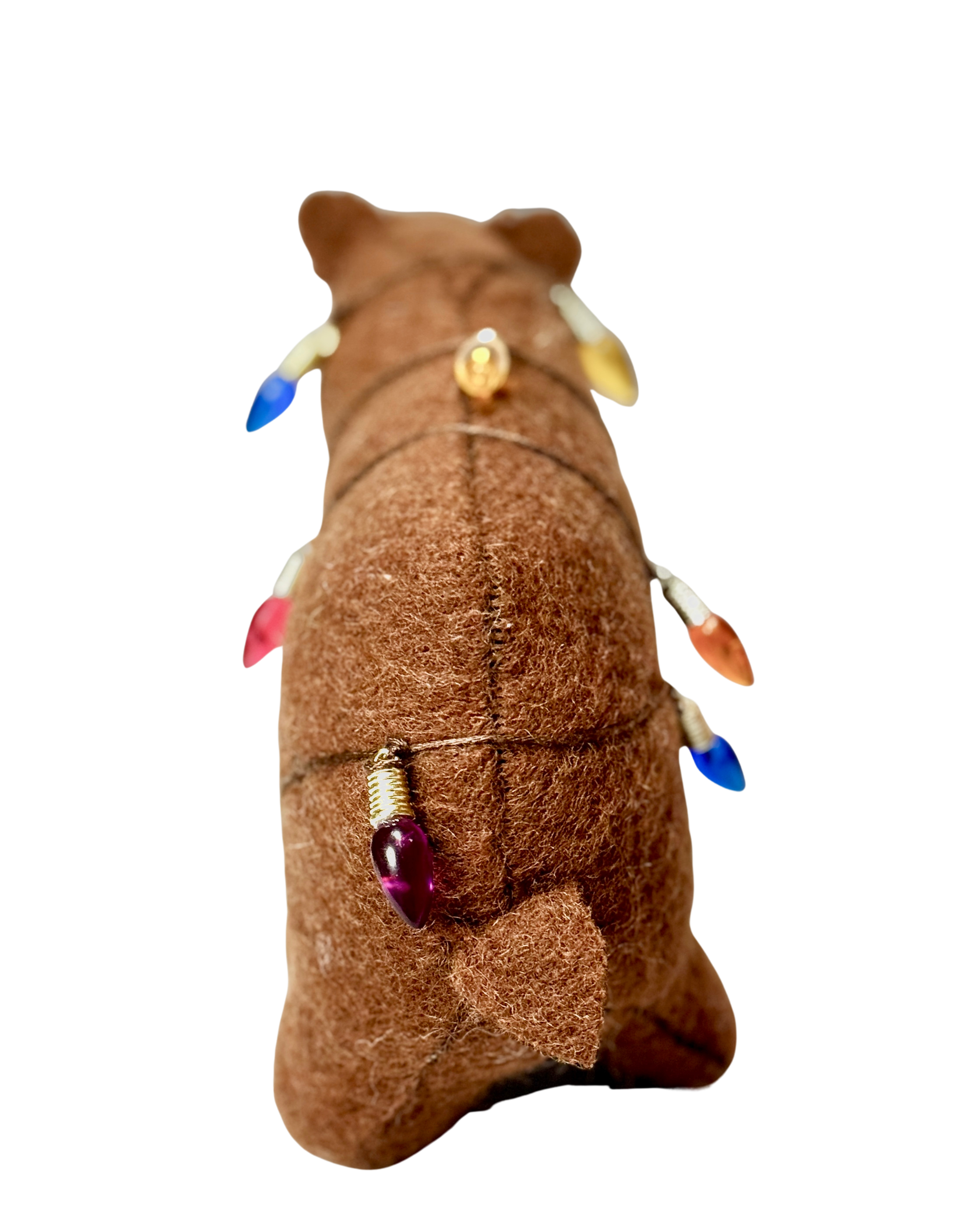 Folk Art Soft Sculpture Free Standing Bear  - Holiday Lights - One of a Kind  - Woodland Collection (Copy)