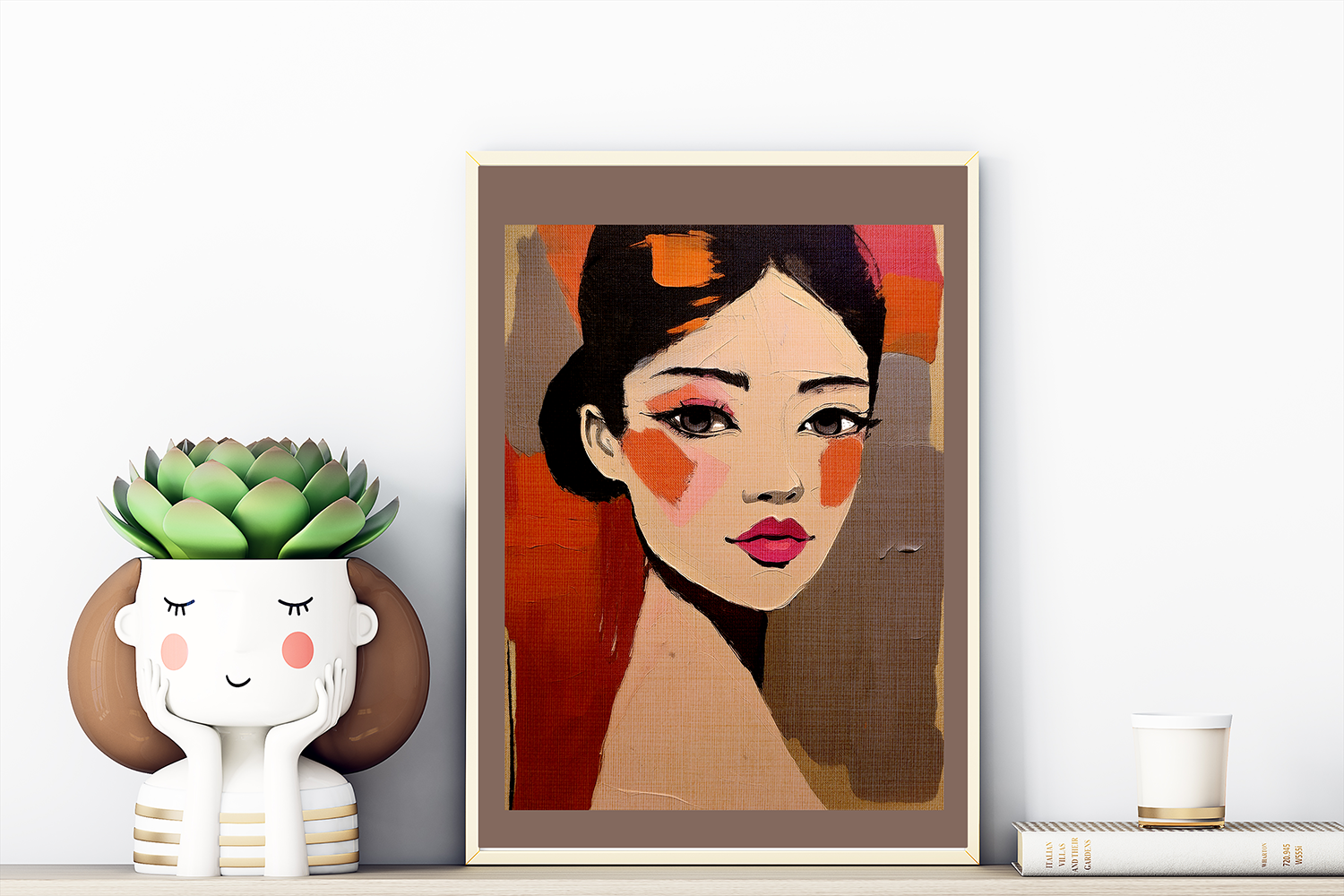 Abstract Woman Girl Portrait Innocent Blush Print - Matte Canvas, Stretched, 1.25"