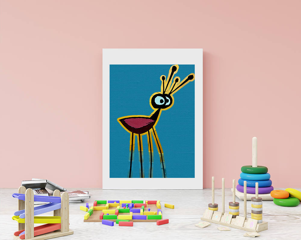 Midwest Mod Quirky Insect Art Print  - Matte Canvas, Stretched, 1.25"