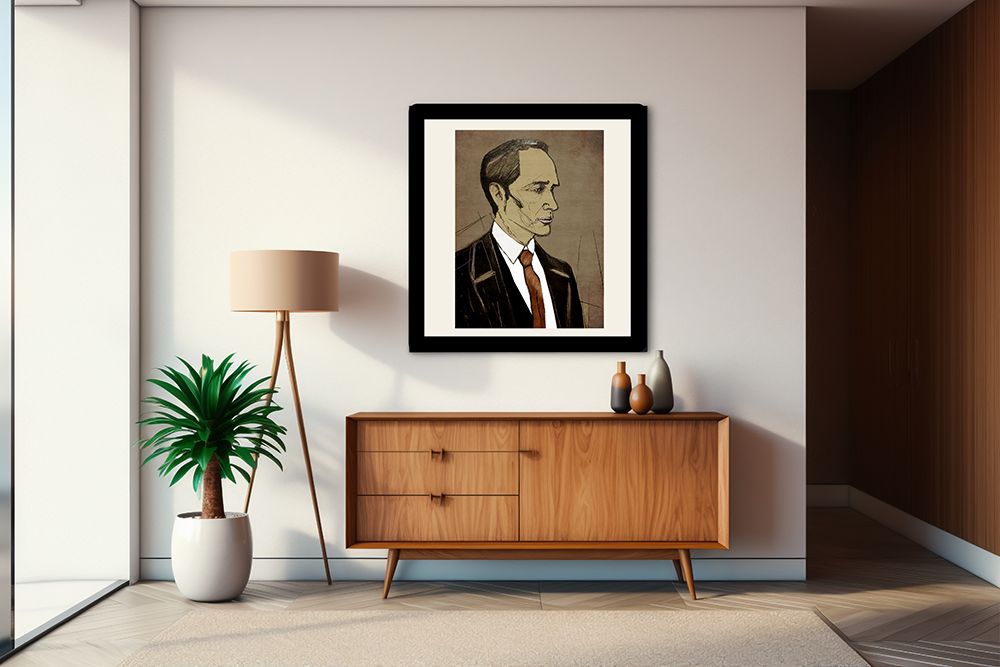 Abstract Male Business Man Portrait Collaborative Modern Art Print - Matte Canvas, Stretched, 1.25"