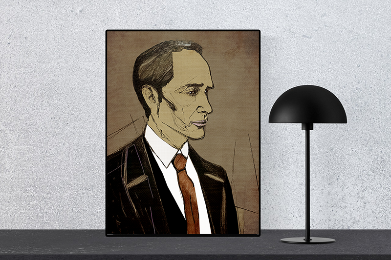 Abstract Male Business Man Portrait Collaborative Modern Art Print - Matte Canvas, Stretched, 1.25"