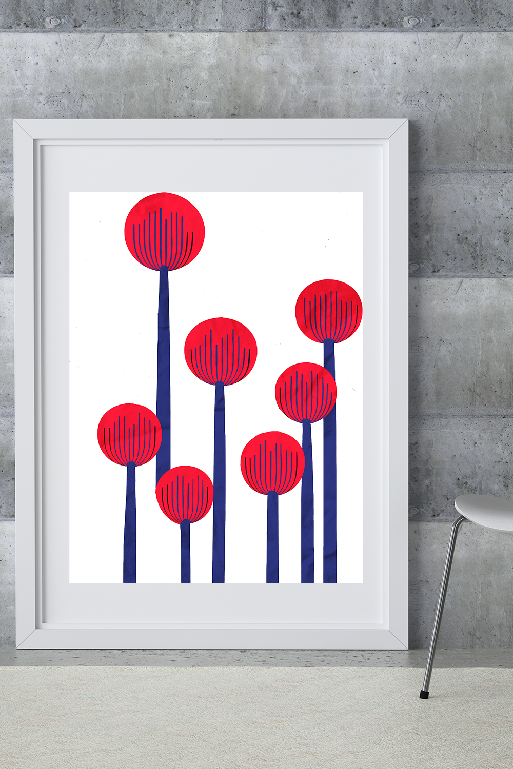 Midwest Modern Summer Dandelion Art Print - Matte Canvas, Stretched, 1.25"