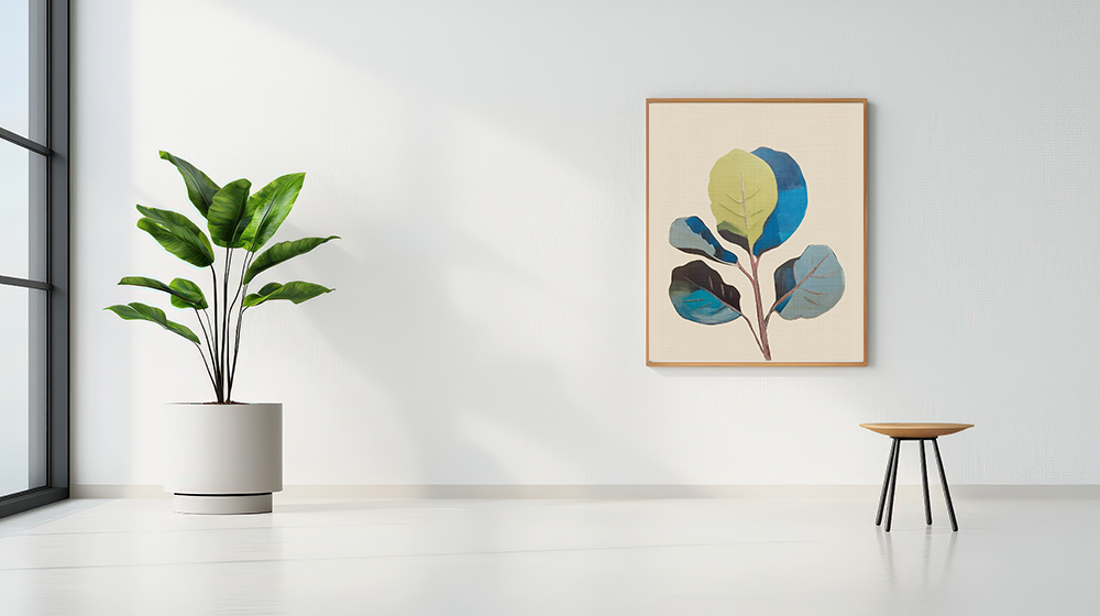 Midwest Mod Fiddle Leaf Fig Modern Plant Art Print  - Matte Canvas, Stretched, 1.25"