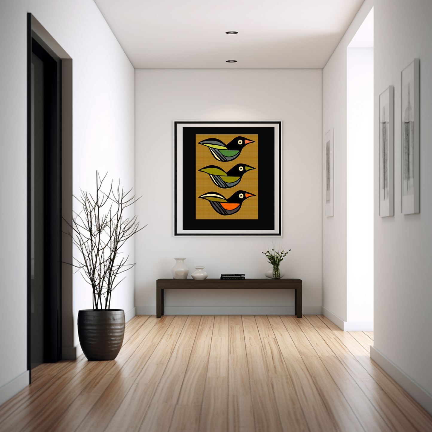 Midwest Modern Flying Birds Art Print - Matte Canvas, Stretched, 1.25"