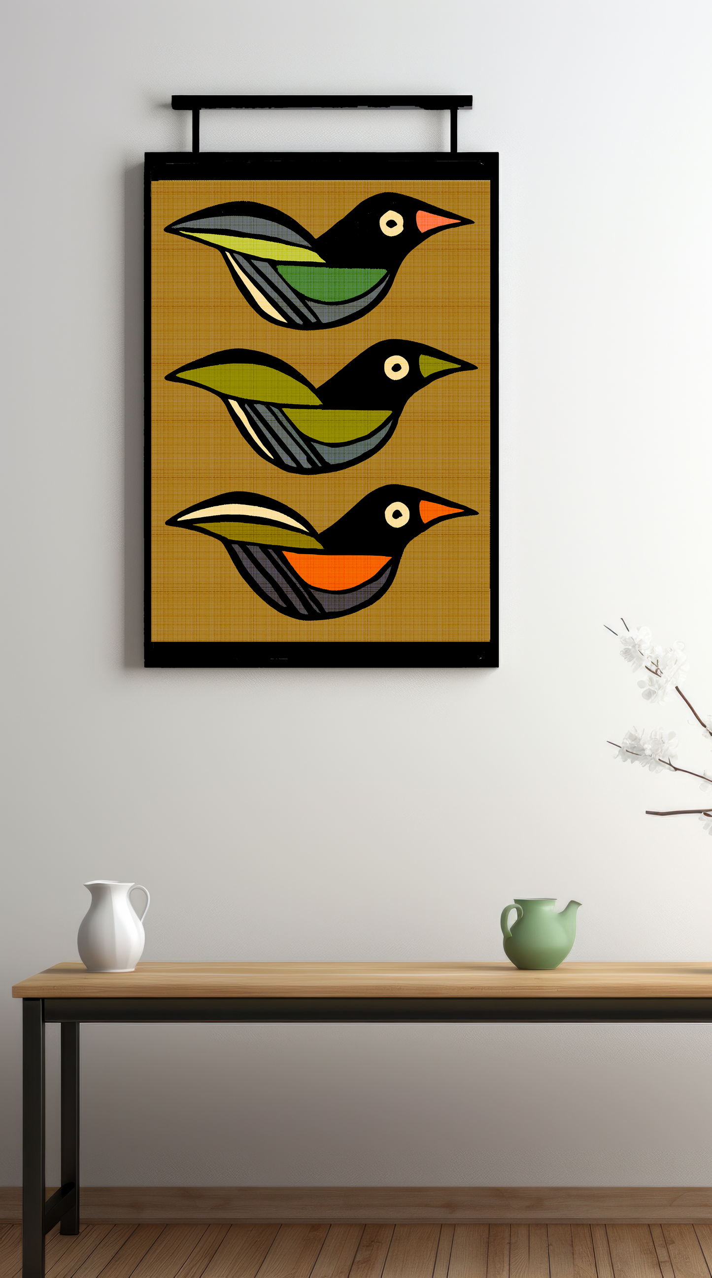 Midwest Modern Flying Birds Art Print - Matte Canvas, Stretched, 1.25"