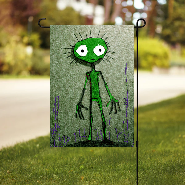 Halloween Seasonal Midwest Mod Green Creature Monster Pop Art Whimsical Yard Decoration, Unique Home & Garden Decor, Outdoor Signs, Fun Garden Art
