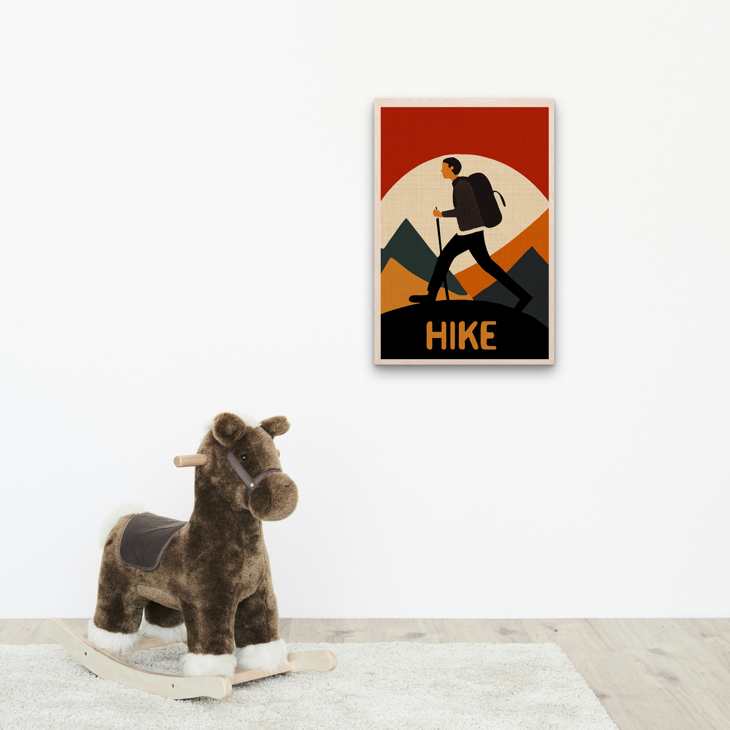 Midwest Modern Summer Activity HIKE Hiking Art Print - Matte Canvas, Stretched, 1.25"