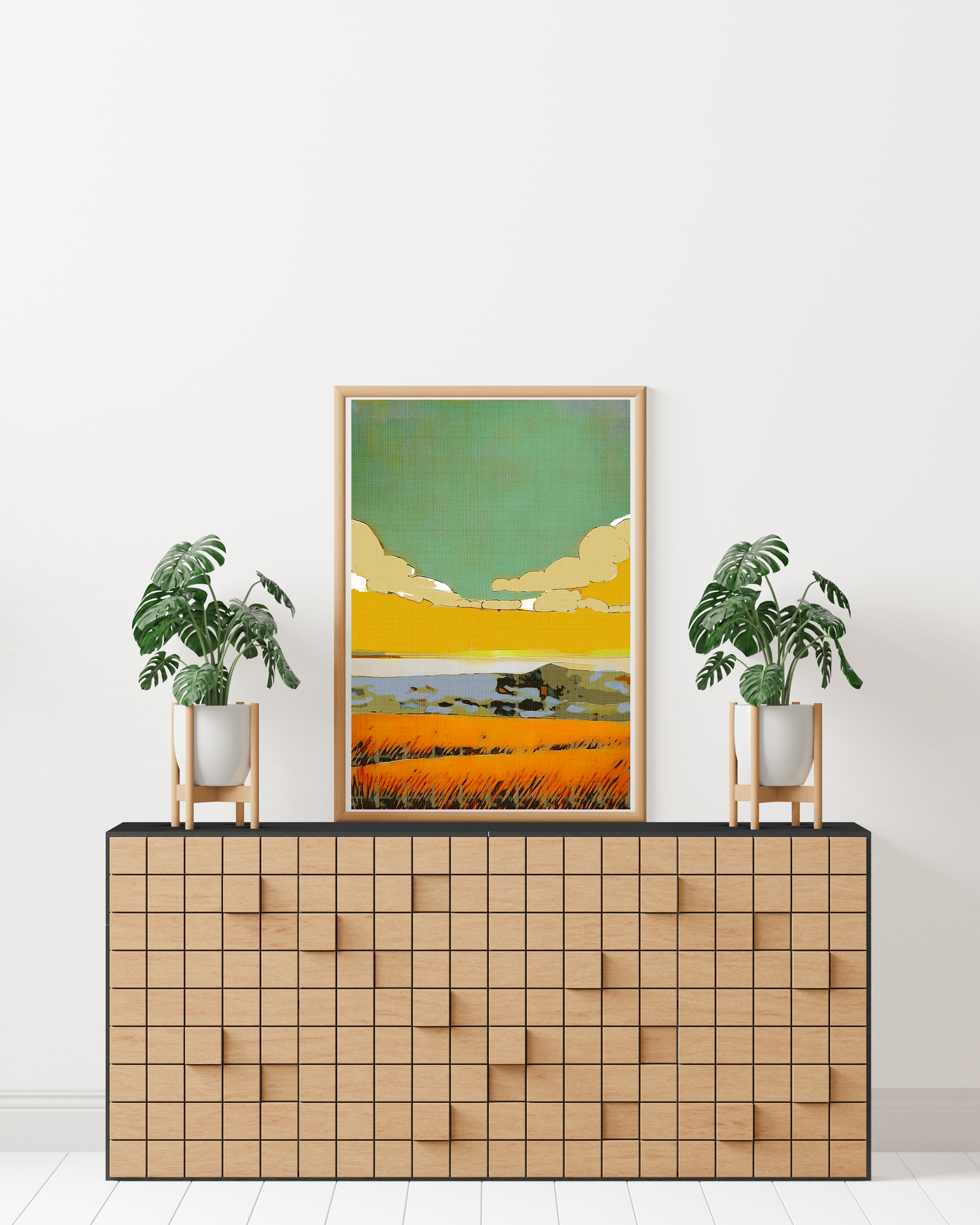 Midwest Modern Prairie Landscape Print - Matte Canvas, Stretched, 1.25"