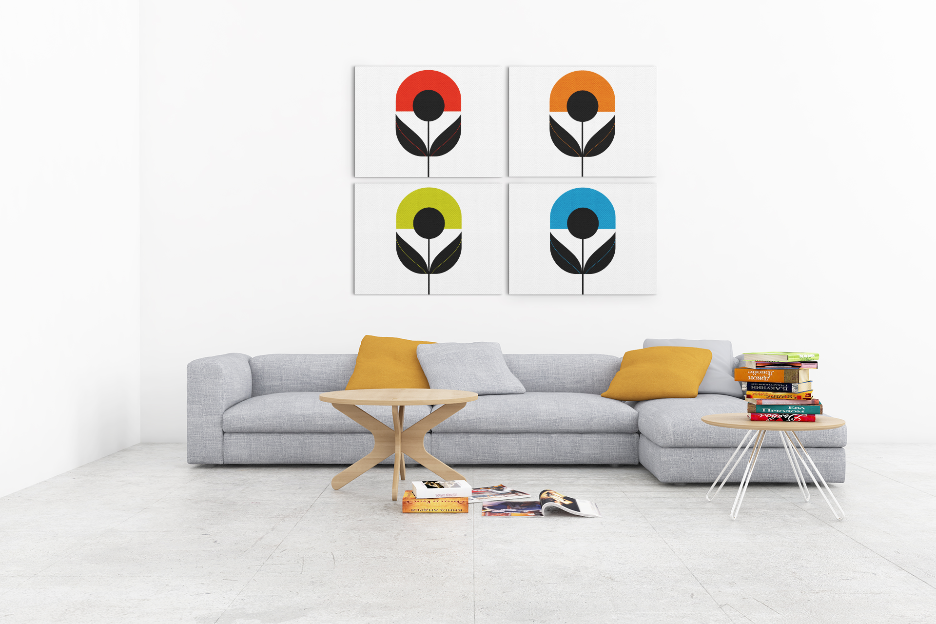 Ladybug Red Mod Flower - Matte Canvas, Stretched, 1.25"