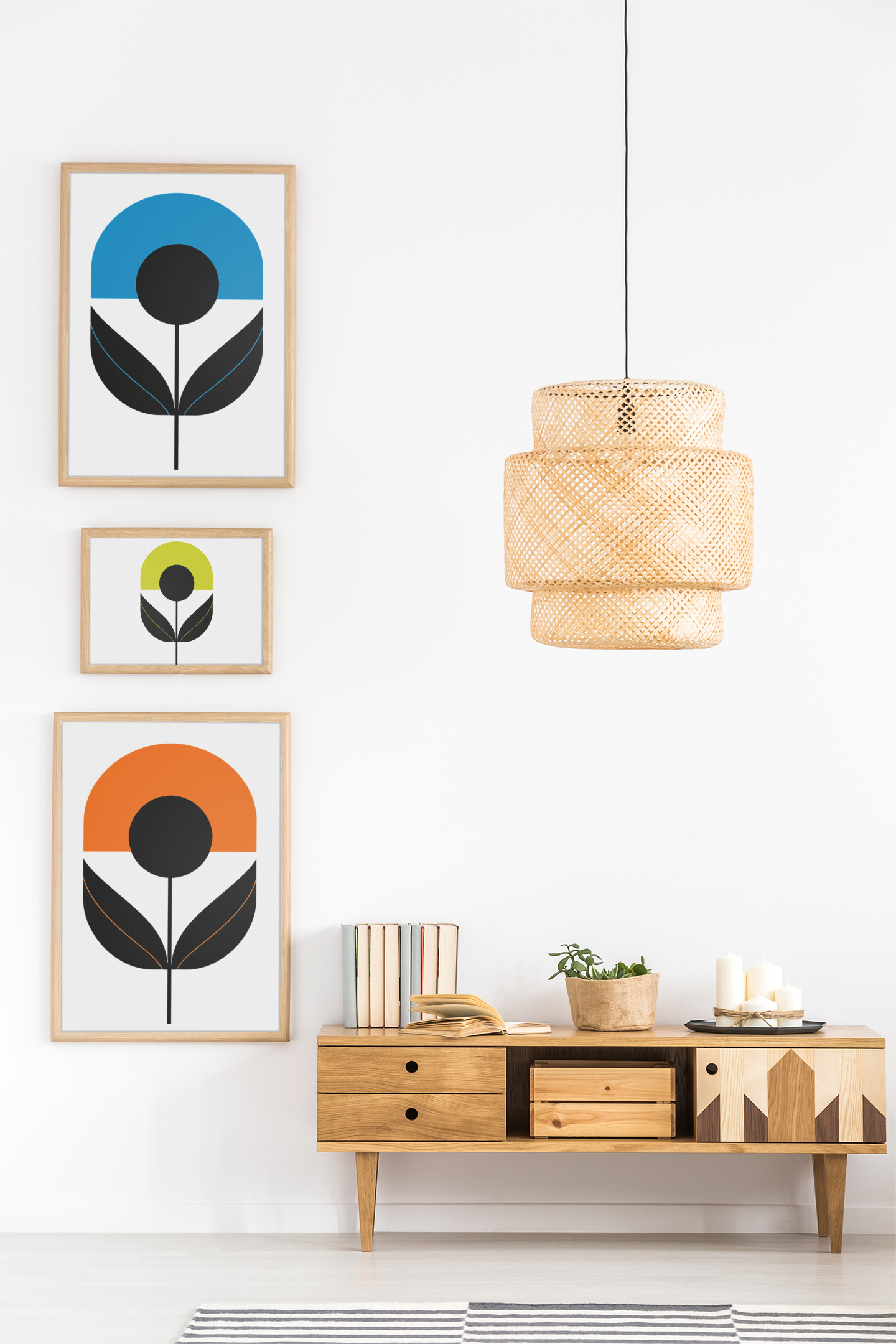 Cornflower Blue Mod Flower - Matte Canvas, Stretched, 1.25"