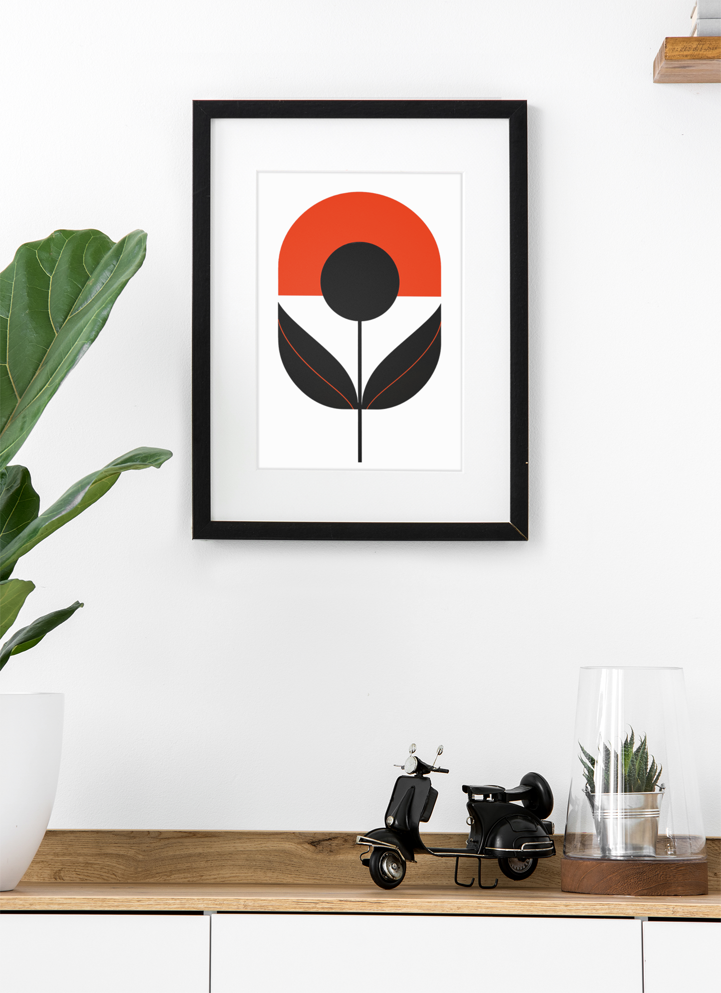 Ladybug Red Mod Flower - Matte Canvas, Stretched, 1.25"