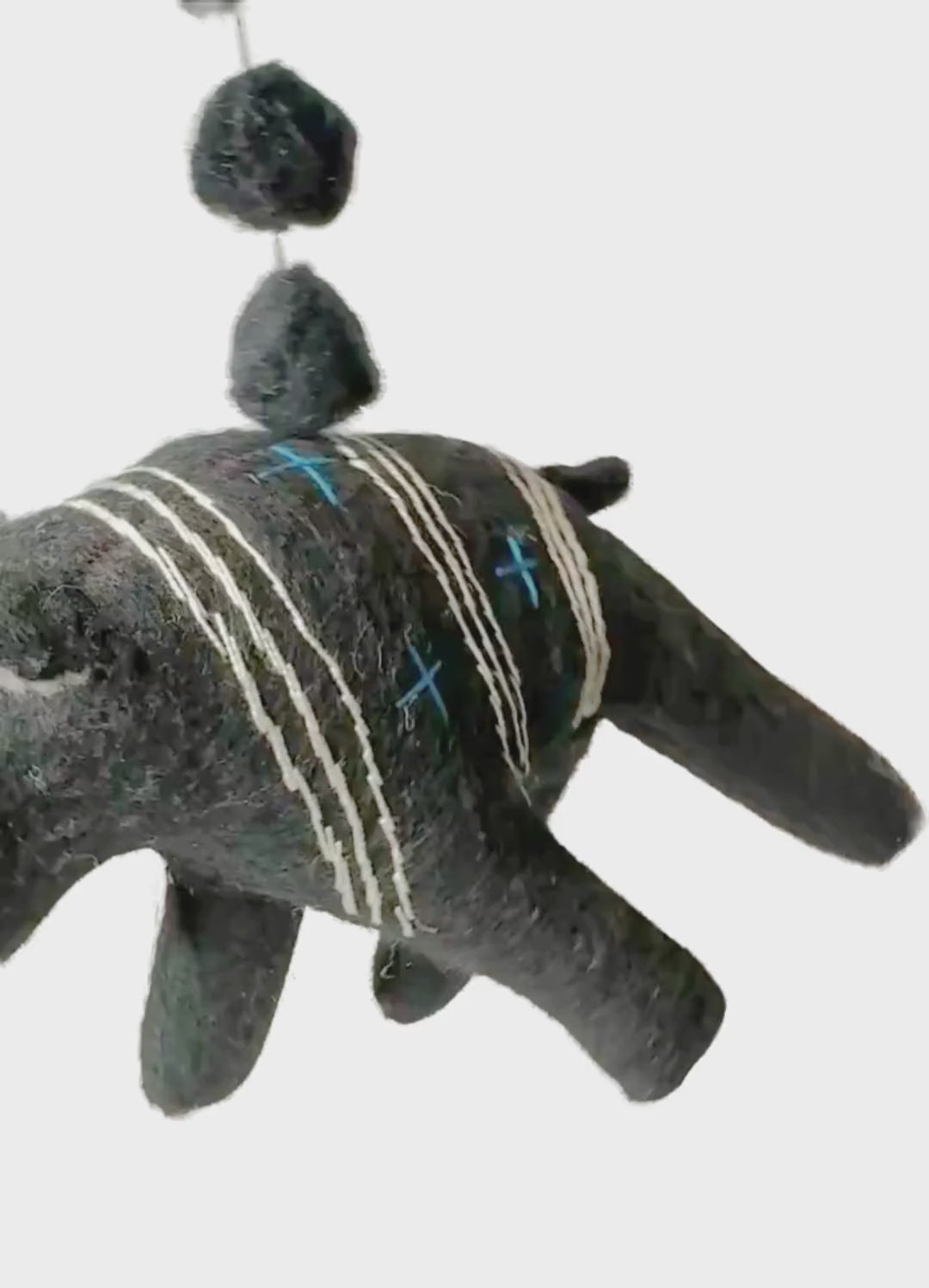 Folk Art Guardian – Hanging Soft Sculpture Ornament Bearfolk - Otis Buckthorn - Woodland Collection