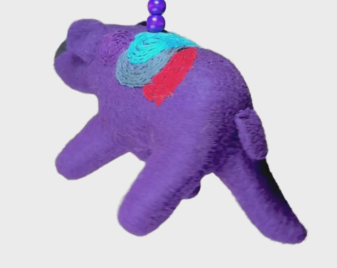 Folk Art Guardian – Hanging Soft Sculpture Ornament Bearfolk - Poppy Glacier- Woodland Collection