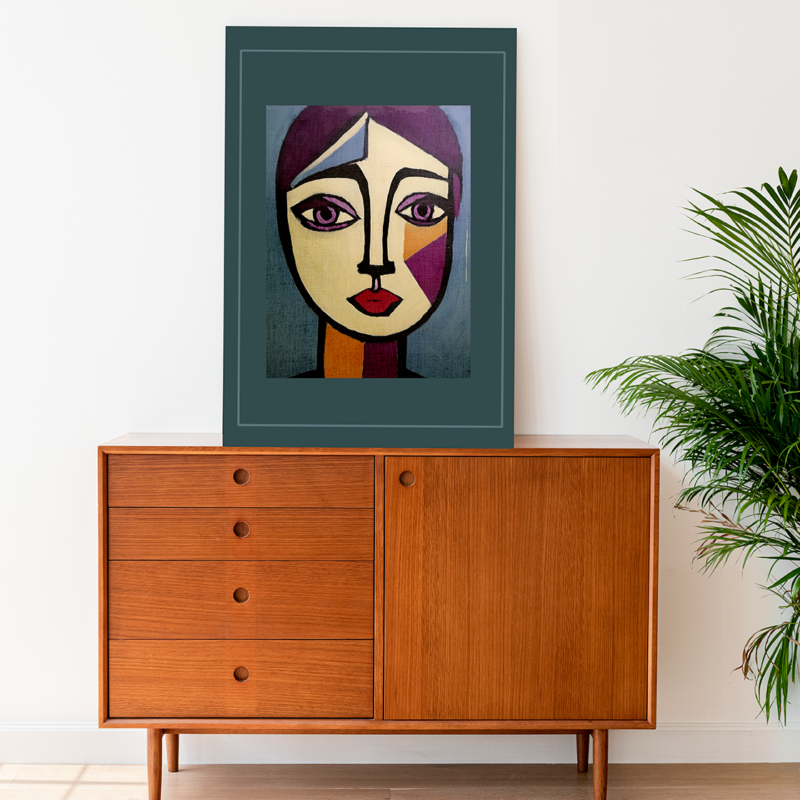 Abstract Moody Woman Portrait Art Print - Matte Canvas, Stretched, 1.25"