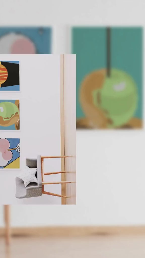 Comfort Food Pop Art Print - Cotton Candy - Matte Canvas, Stretched, 1.25"